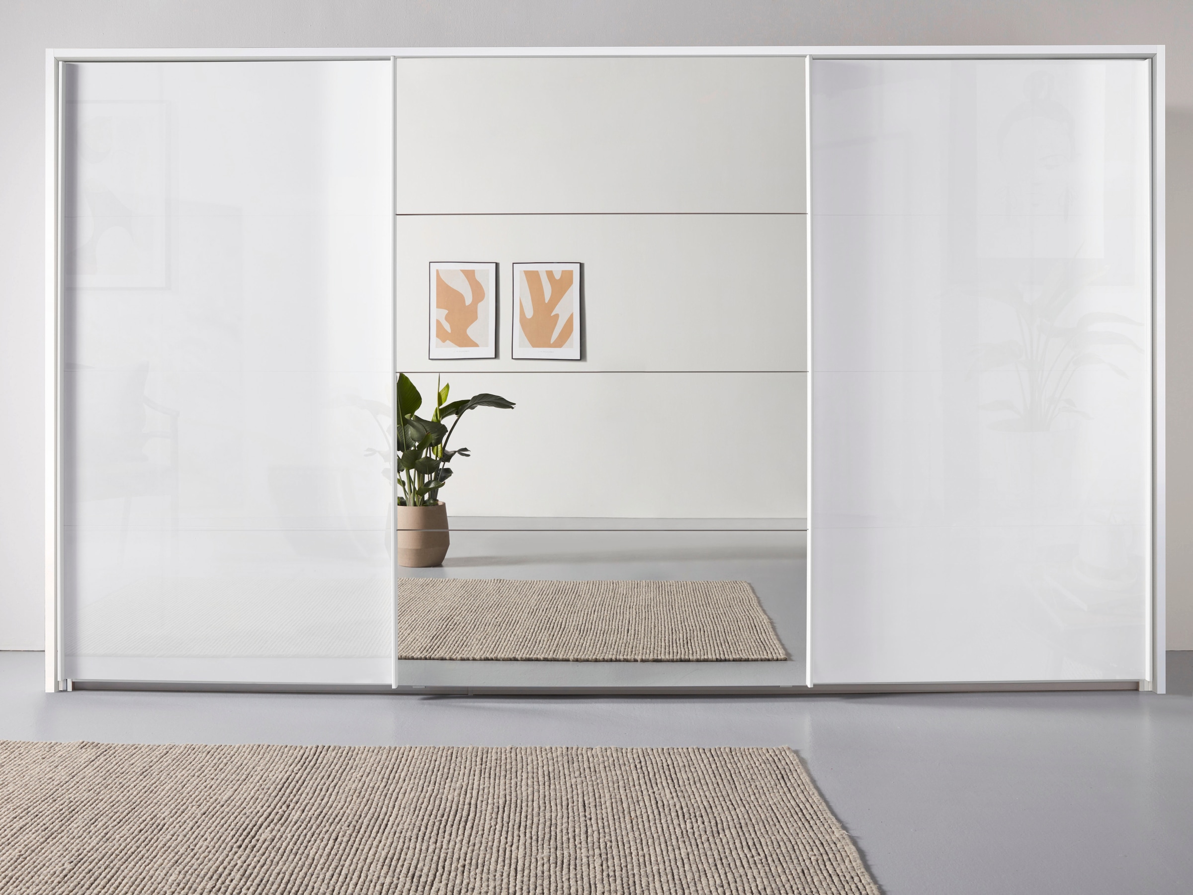 rauch Schwebetürenschrank »Oteli«, mit Mittelspiegel und Passepartout optional mit Beleuchtung