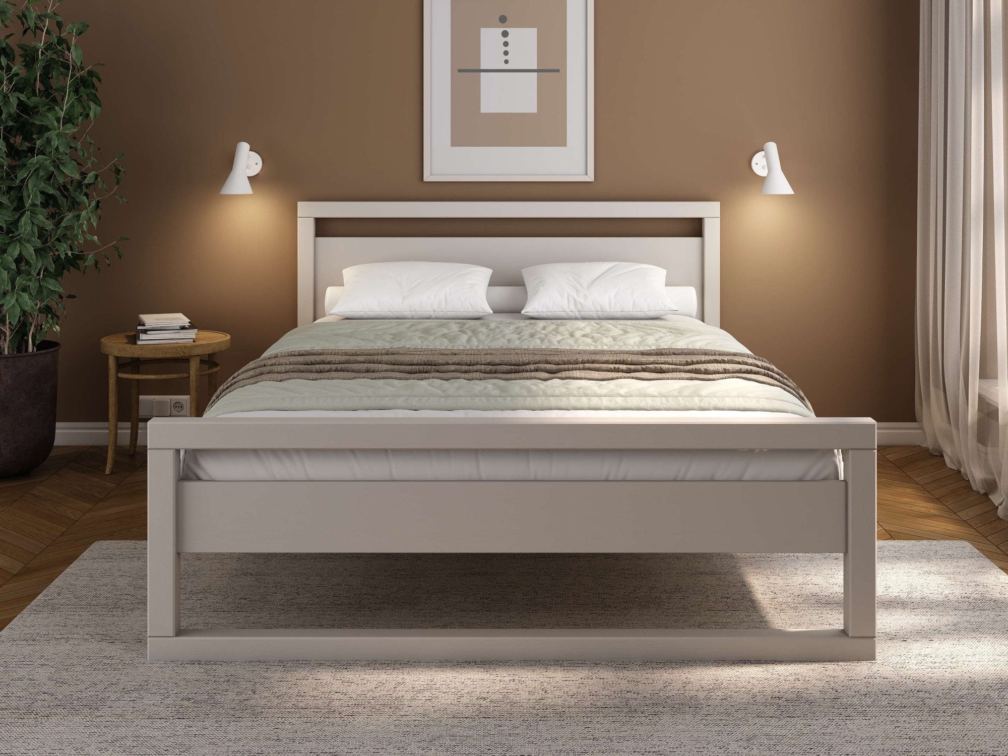 OTTO home Massivholzbett »Wellow , Kaschmir-Beige-Beige, Kiefer, inklusive Lattenrost« Liegefläche 140x200 cm,  nordisch-modern, bis 180 kg belastbar, FSC® & Made in Europe