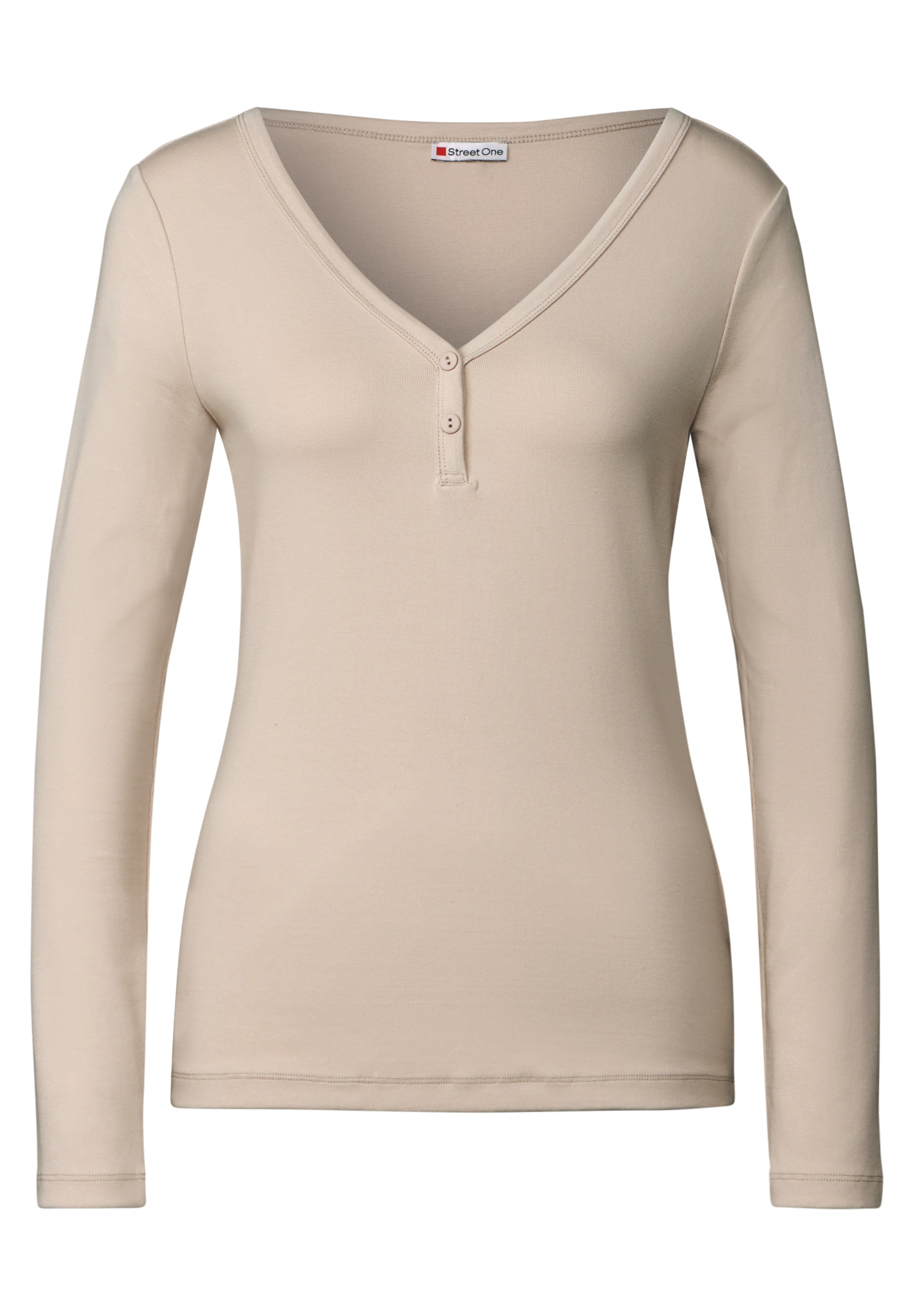 STREET ONE Langarmshirt, mit V-Ausschnitt