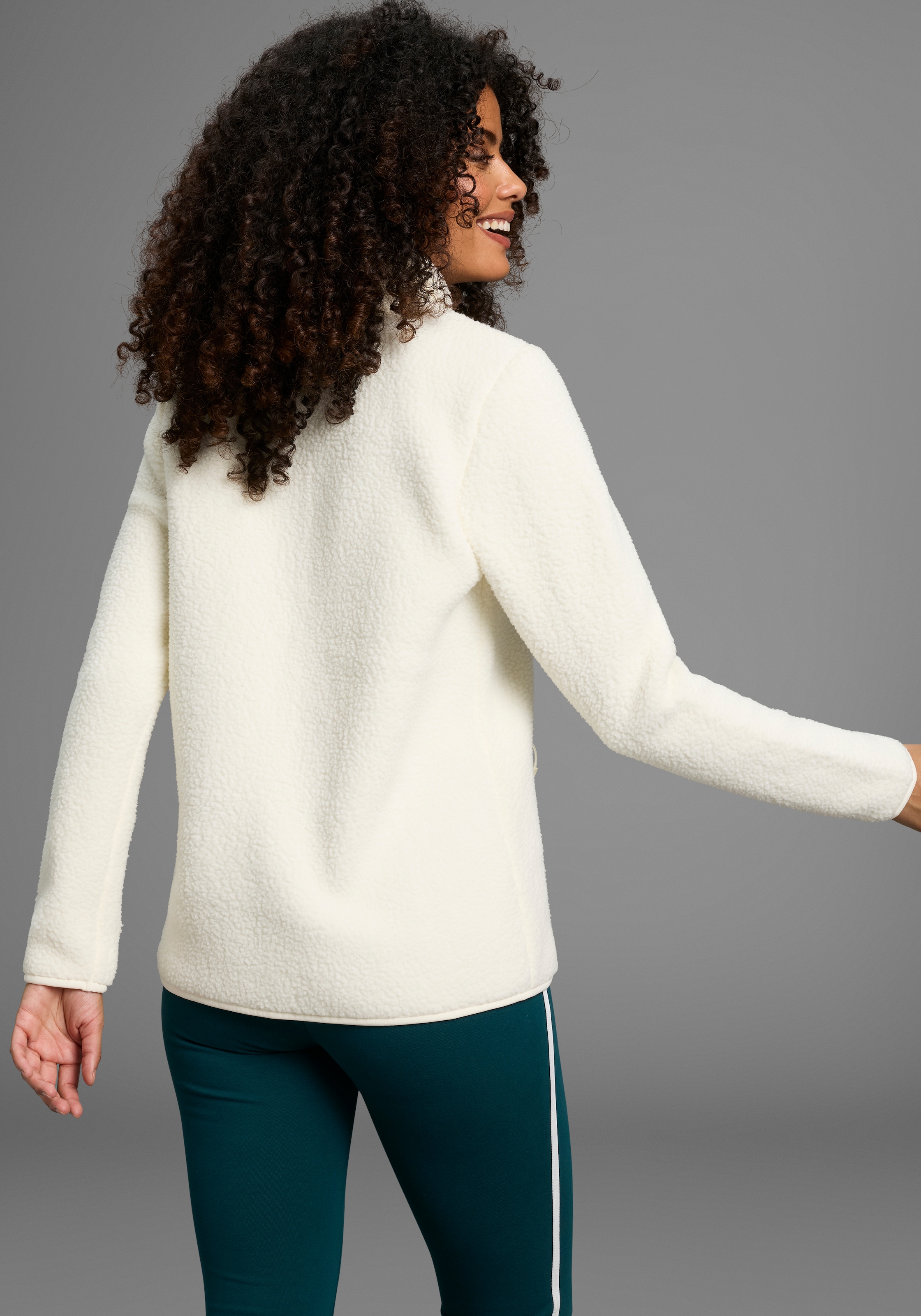Polarino Fleecejacke, aus Sherpa Fleece, Teddyjacke