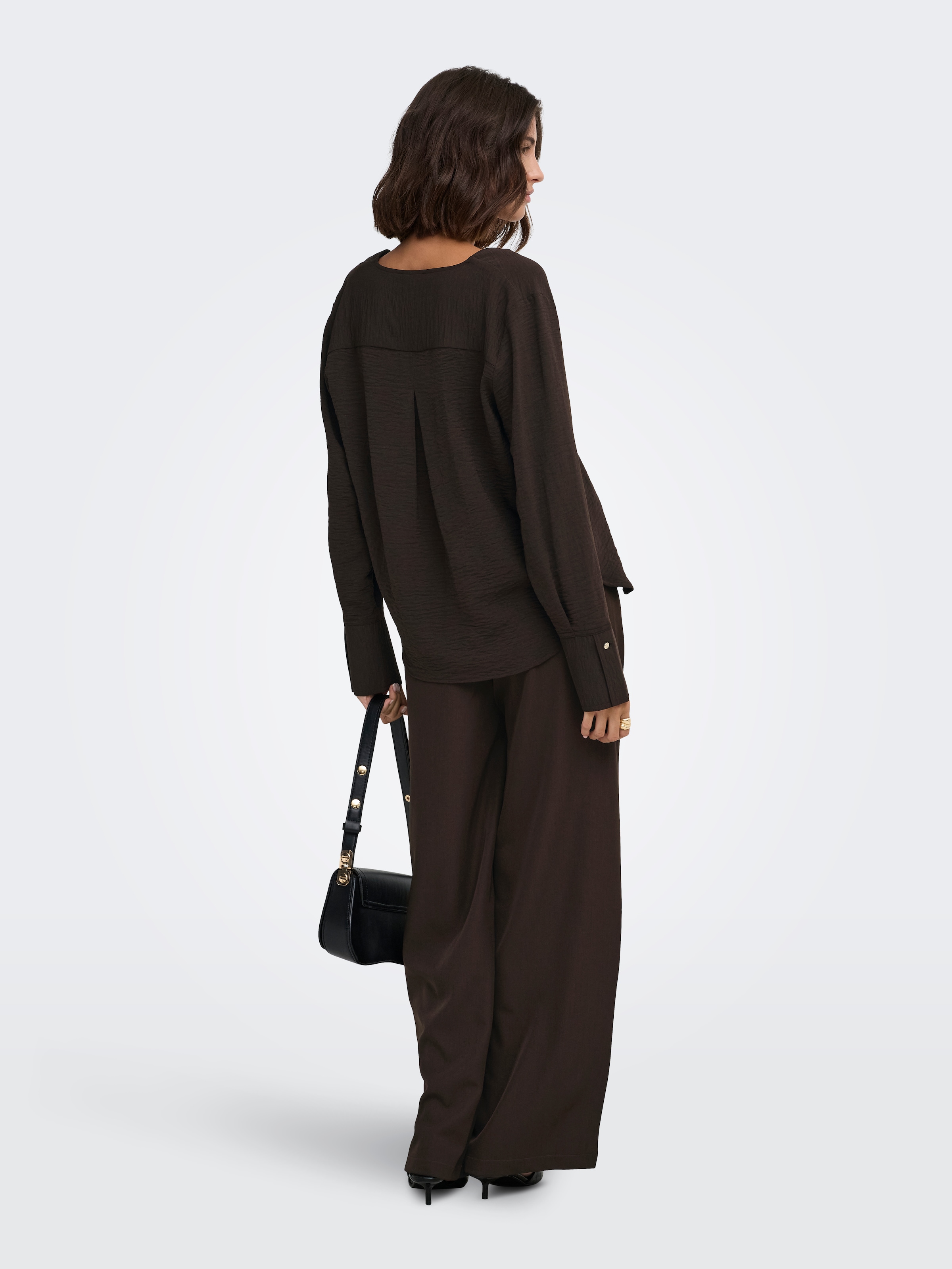 JDY Langarmbluse »JDYLION L/S V-NECK TOP WVN« Polyester, regular fit
