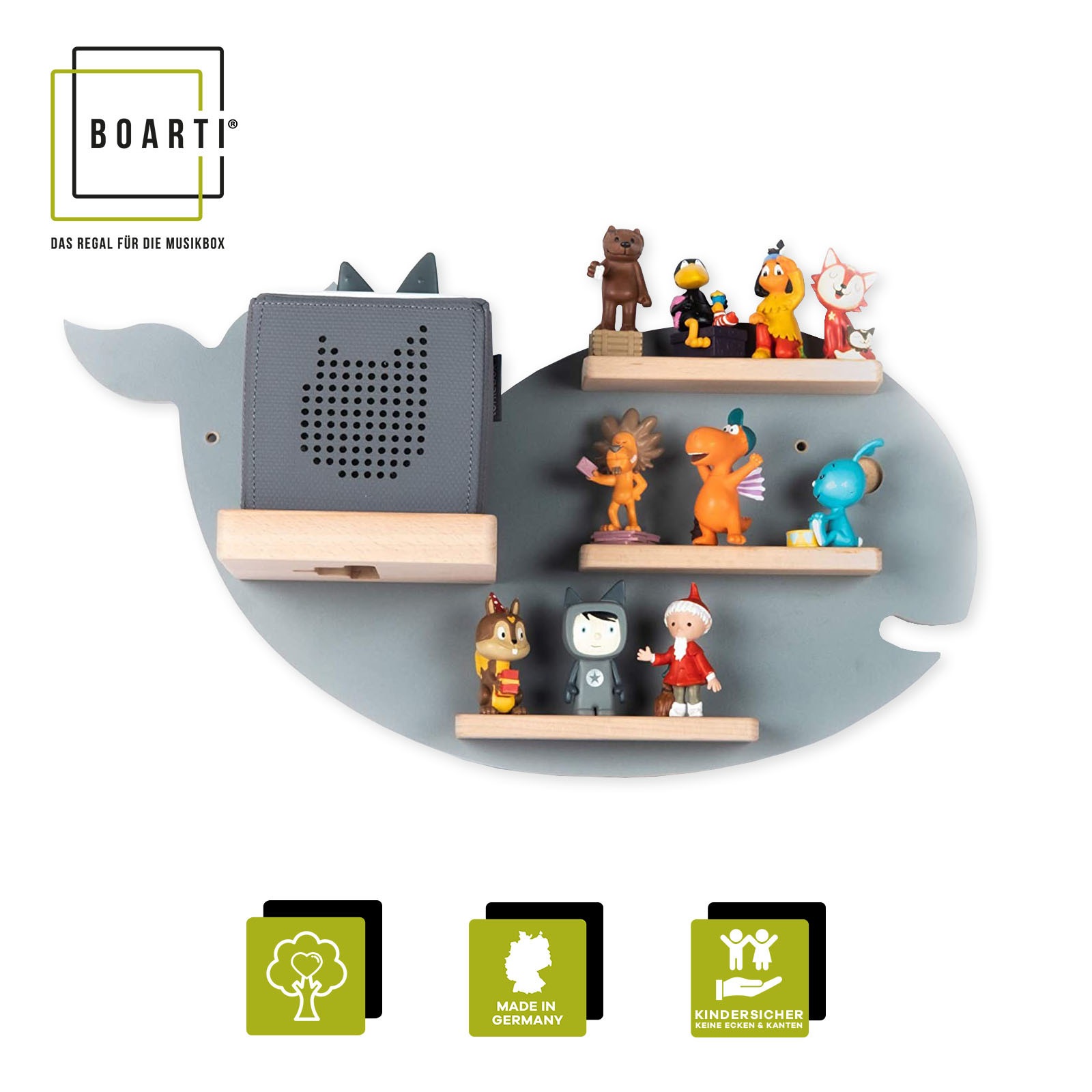Boarti Wandregal »Regal Tier Wal Kinder Toniebox Tonies Figuren«