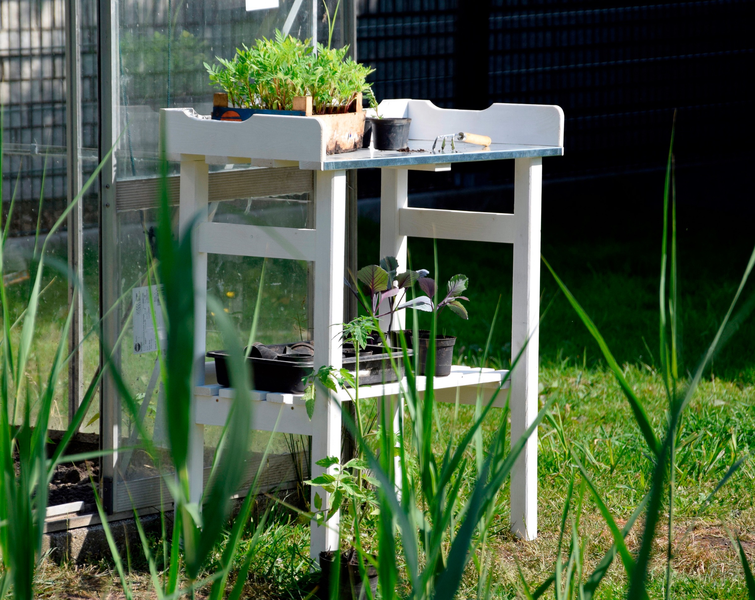 DOBAR Plant Table White 78x84x38cm 3