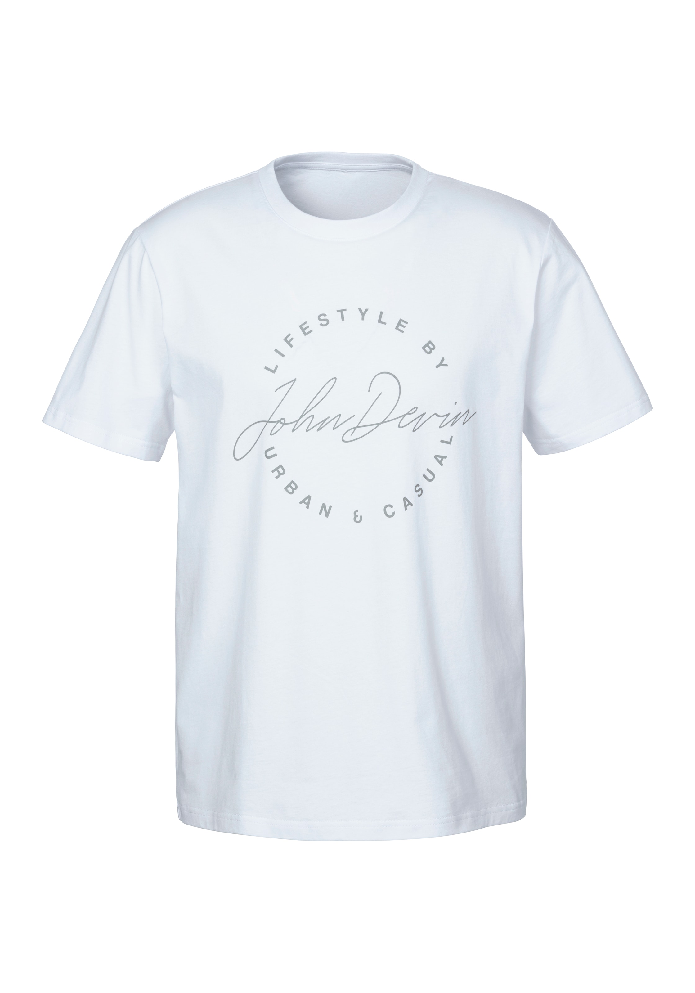 John Devin T-Shirt, Rundhalsshirt mit Print aus reiner Baumwolle
