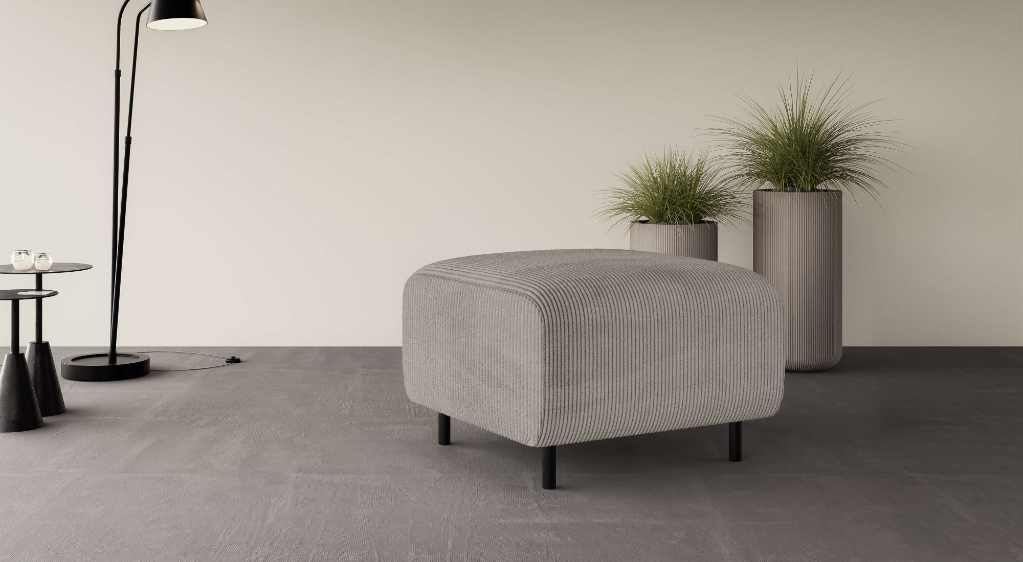 OTTO home Polsterhocker "ARROS klein mit Wellenunterfederung, Maße B/T/H: 70/70/46 cm" passend zur Serie, in hochwertiger Verarbeitung