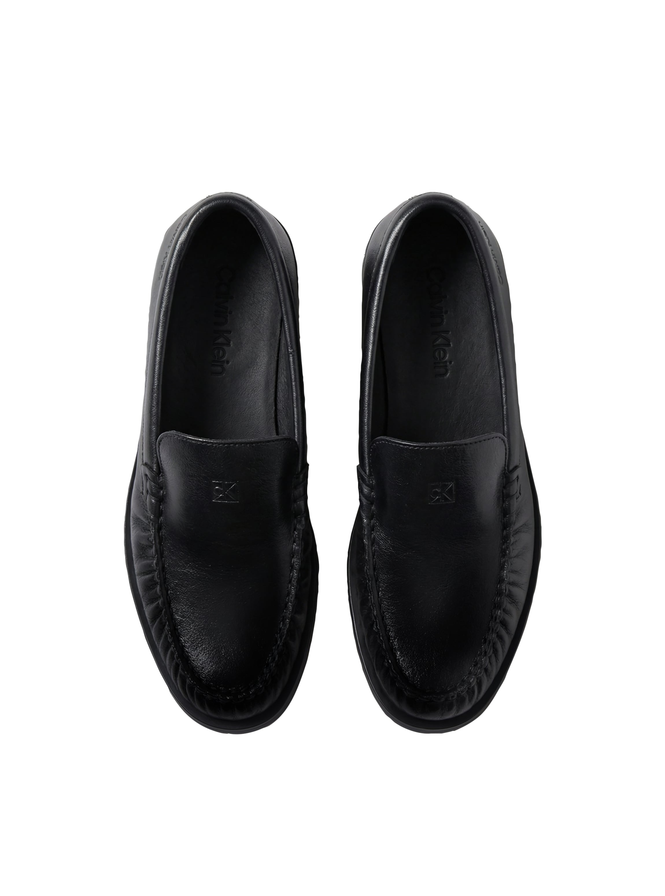Calvin Klein Loafer »ROUND ESSENTIAL LOAFER LTH«  Slipper, Schlupfschuh mit gepolstertem Schaftrand