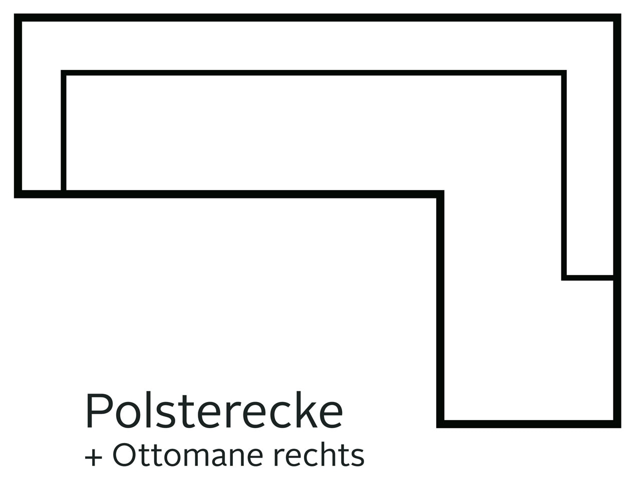 Home affaire Ecksofa »Rice L-Form«, (Set, mit Hocker), Ecksofa,Rückenkissen,ottomane beidseitig montierbar,Bonnelfederkern