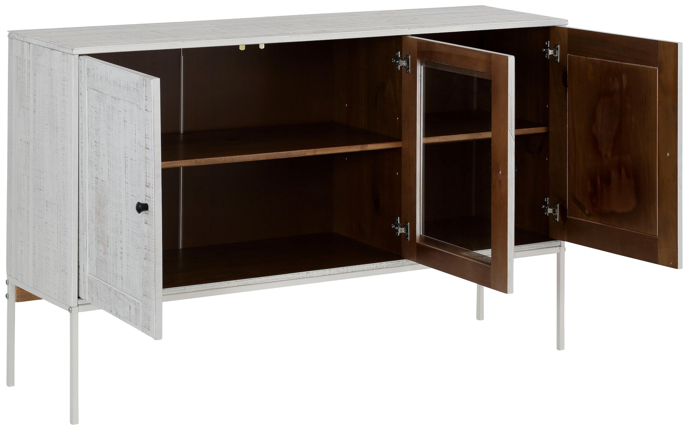 Home affaire Sideboard »Freya«, Kommode mit 2 Holztüren, aus Massivholz, Breite 130 cm