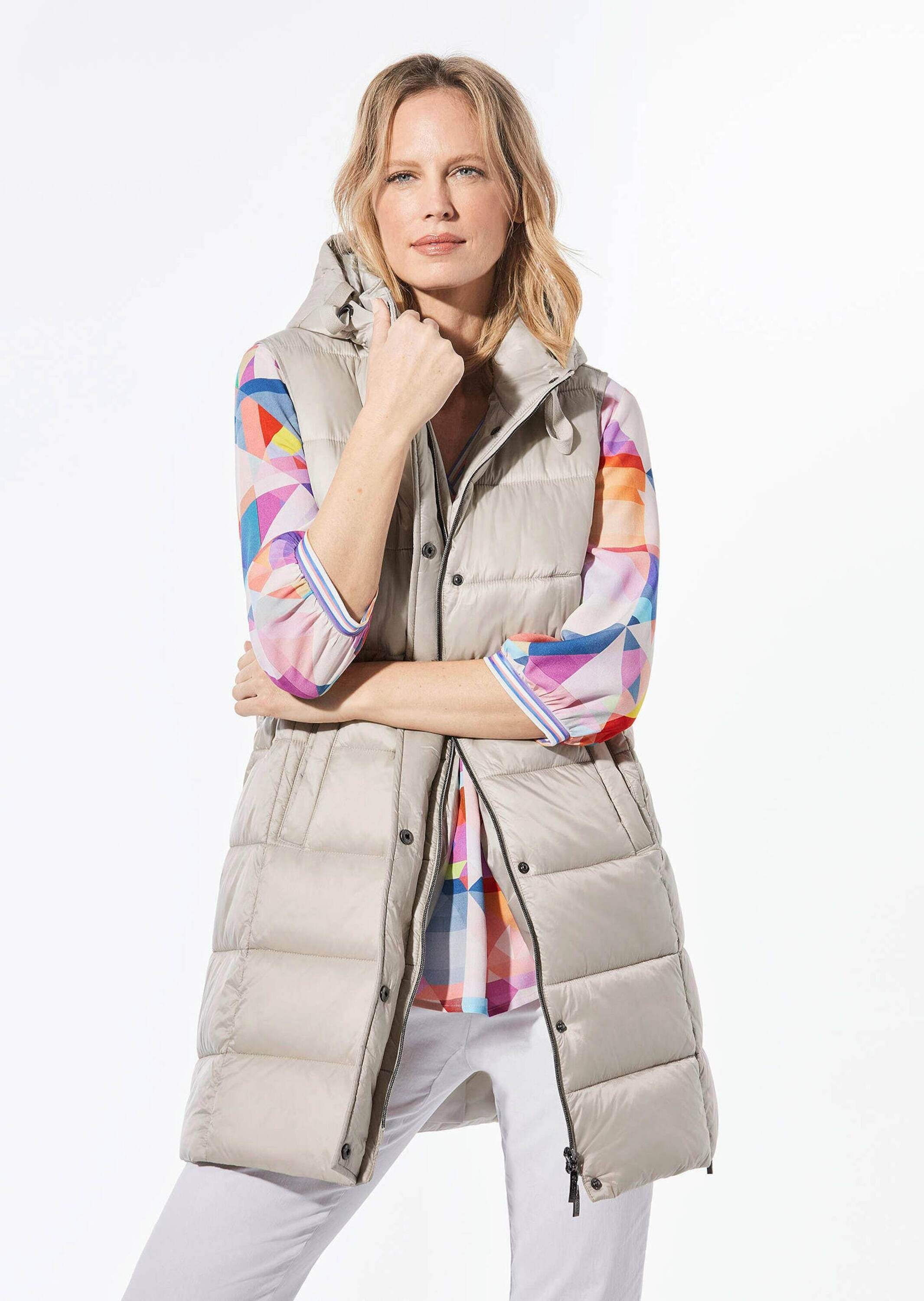 GOLDNER Kurzweste "Kurzgröße Lange Steppweste mit Kapuze" günstig online kaufen