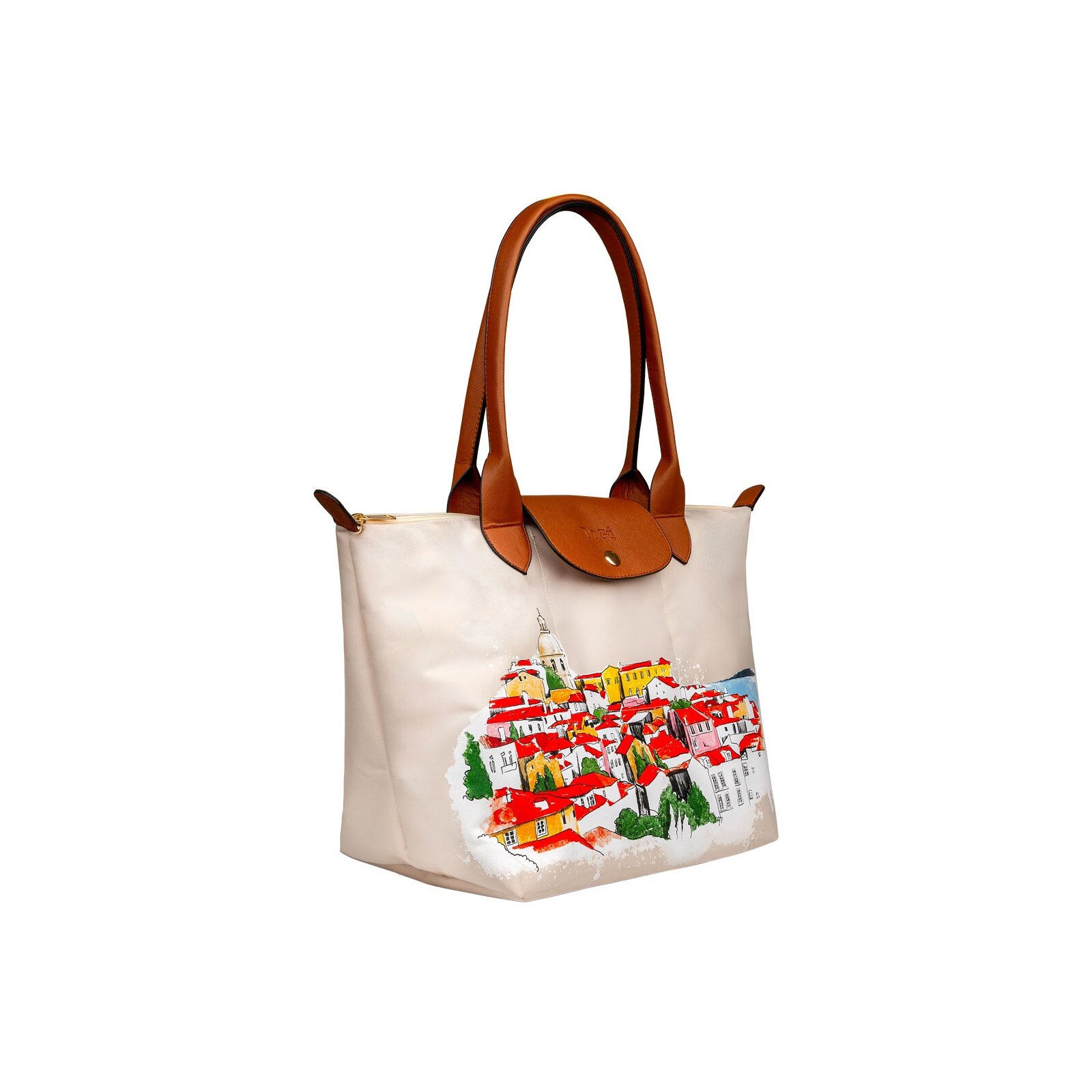 DOGO Handtasche »Fontana Shopper-Tasche On The Roofs Damen Schultertasche« Handgefertigt