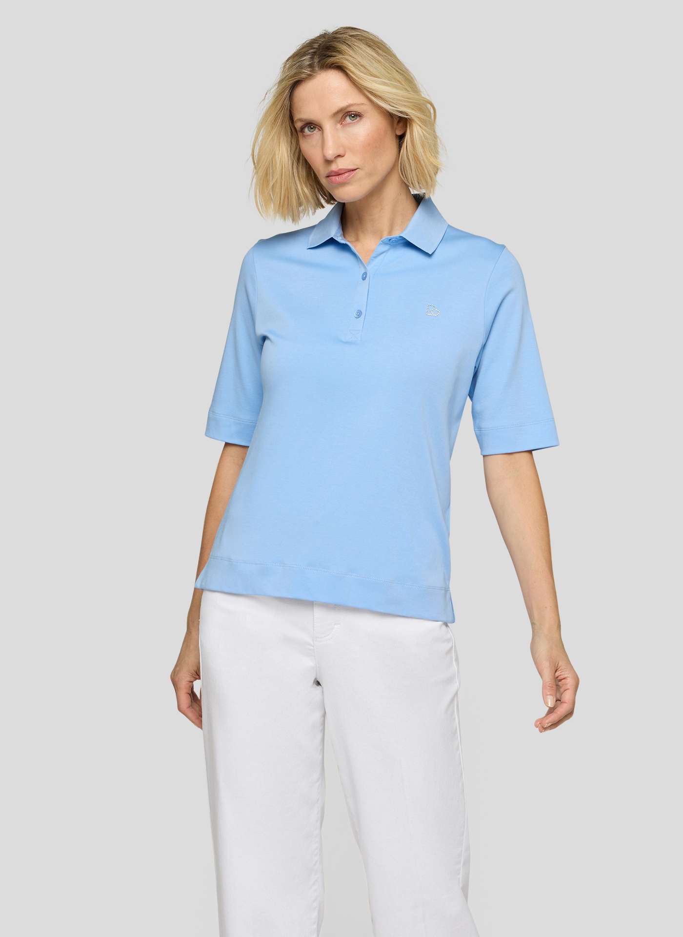 Print-Shirt RABE "T-Shirt", Damen, Gr. 44, hellblau, 100%Baumwolle, tailliert, Shirts