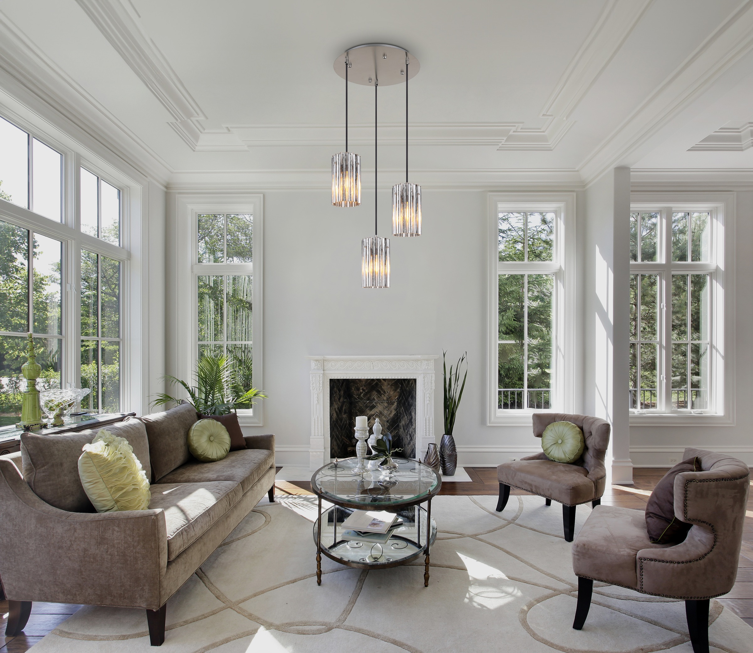 GLOBO LIGHTING Hängeleuchte »CAYDEN« E27 1 Stk. Hängeleuchte für Esszimmer Nickel & Glas