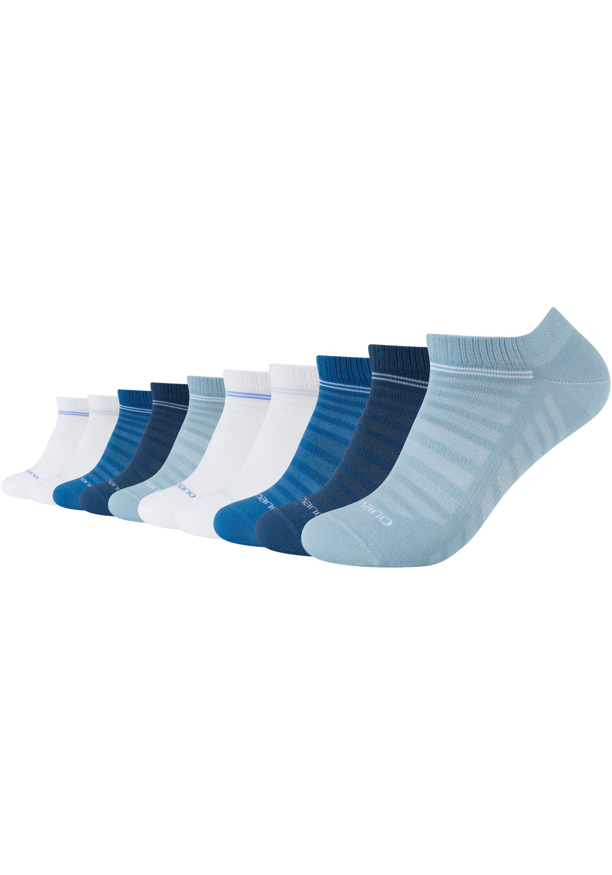 Camano Kurzsocken "mesh ventilation", (10er Pack), mit modischen Streifenmu günstig online kaufen