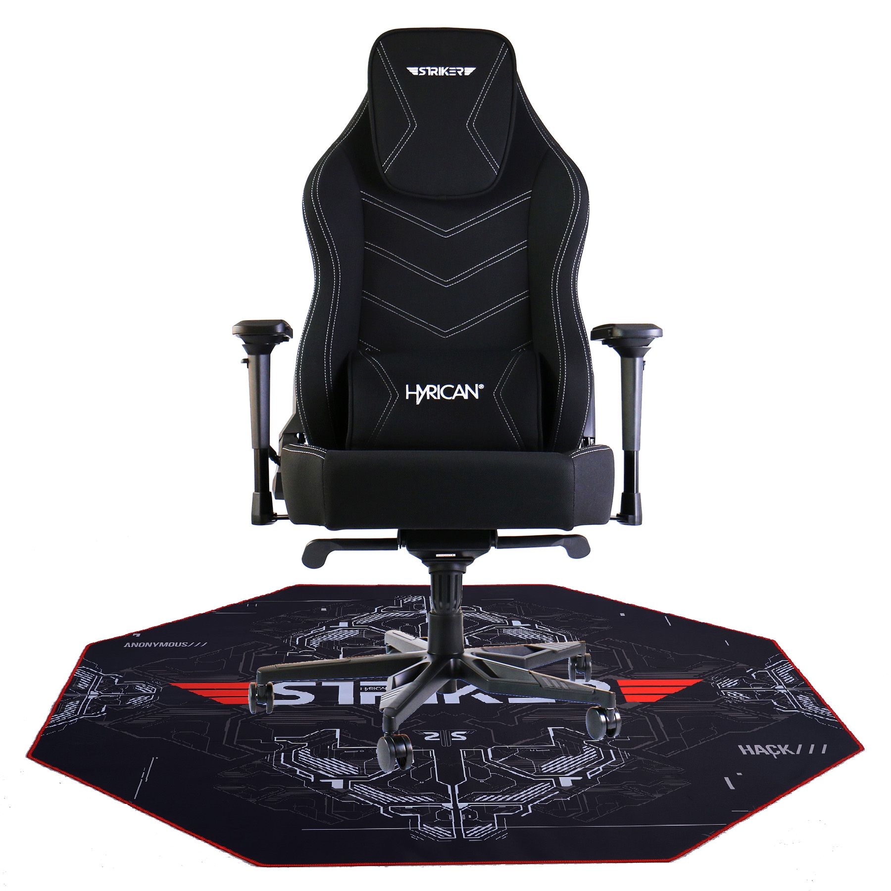 Hyrican Gaming-Stuhl »Striker "Runner" ergonomischer Gamingstuhl, Schreibtischstuhl«, (Set), Stoff, inklusive Bodenschutzmatte 1100x1100x2mm