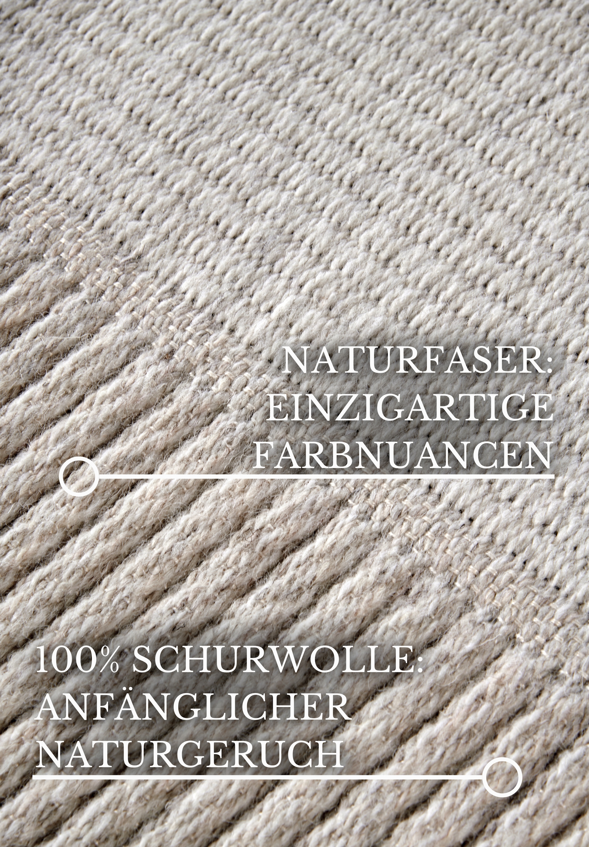 Villeroy & Boch Wollteppich »Johann«, rechteckig, 5 mm Höhe, Schurwolle, Wolle, Natur, Wohnzimmer, Schlafzimmer, Boho, Skandi