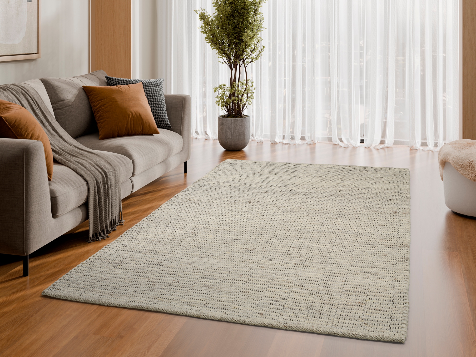 OCI DIE TEPPICHMARKE Wollteppich "ATRIUM HANDWEB, auch als Läufer und in Rund erhältlich" rechteckig 12 mm Höhe 70% Wolle, handgewebt, Naturfasern, Wendeteppich, Wohnzimmer