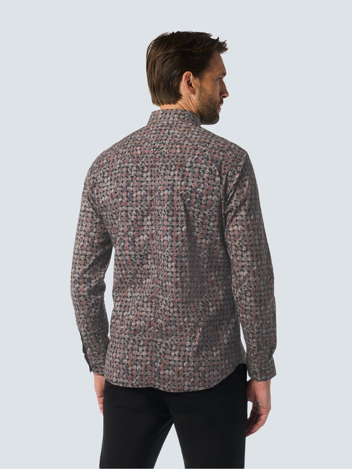 NO EXCESS Langarmhemd »No Excess Stretch All-Over Print Shirt«