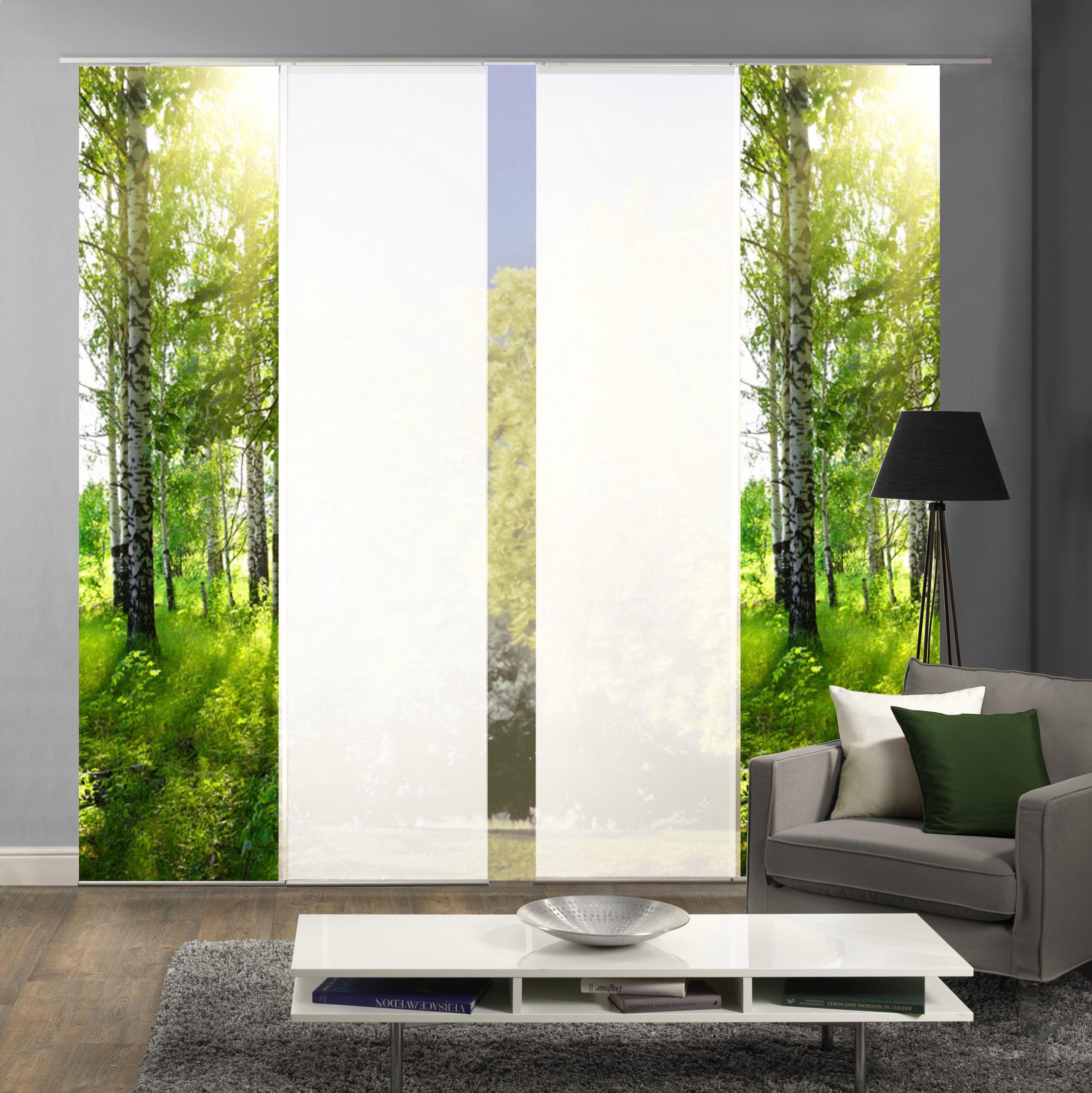 HOME WOHNIDEEN Schiebegardine "GALWAY" Klettband 4 Stk. tlg. HxB: 245x60, i günstig online kaufen