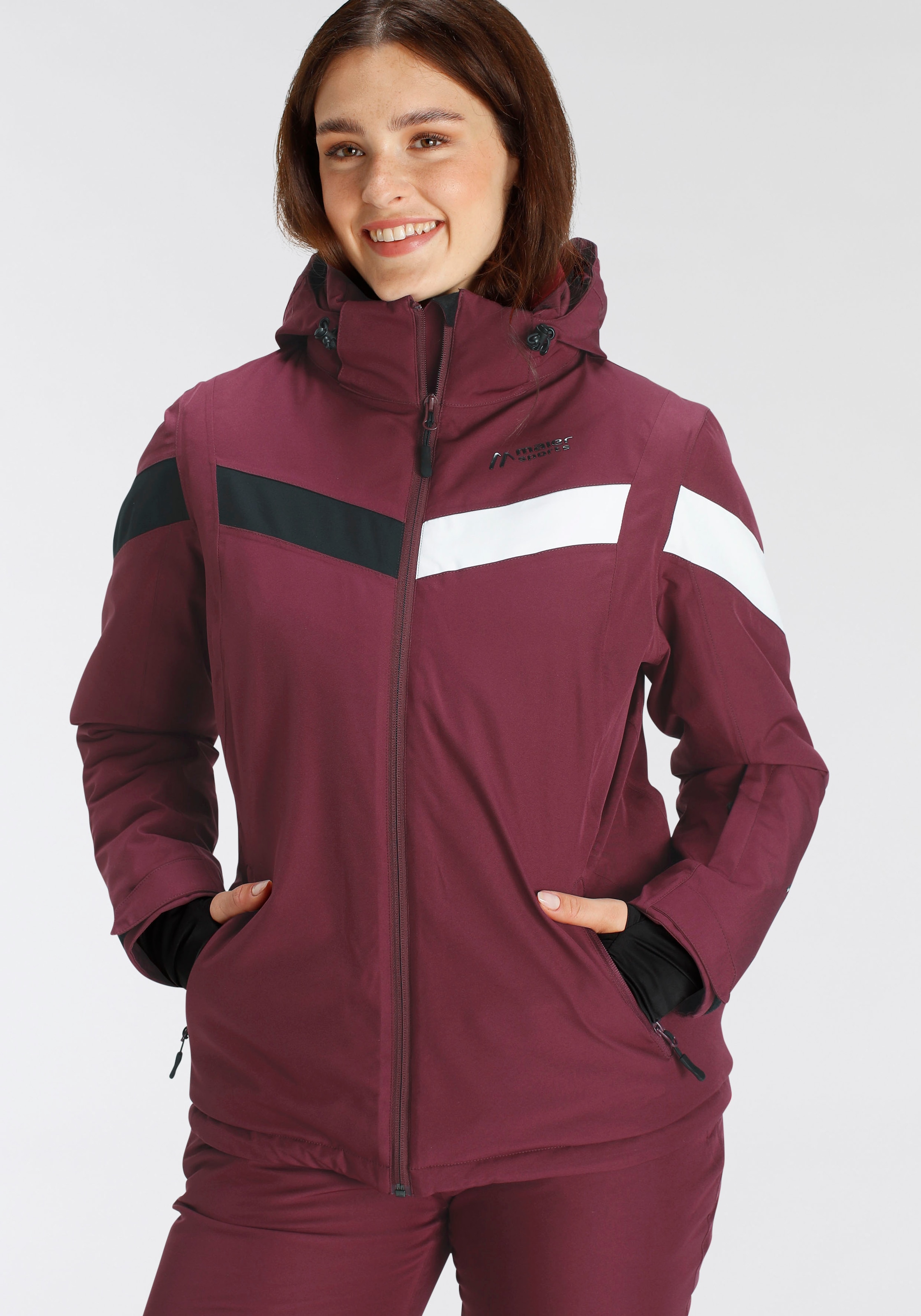 Maier Sports Skijacke "Ski Jacke wattiert Damen", mit Kapuze, Wasser & wind günstig online kaufen