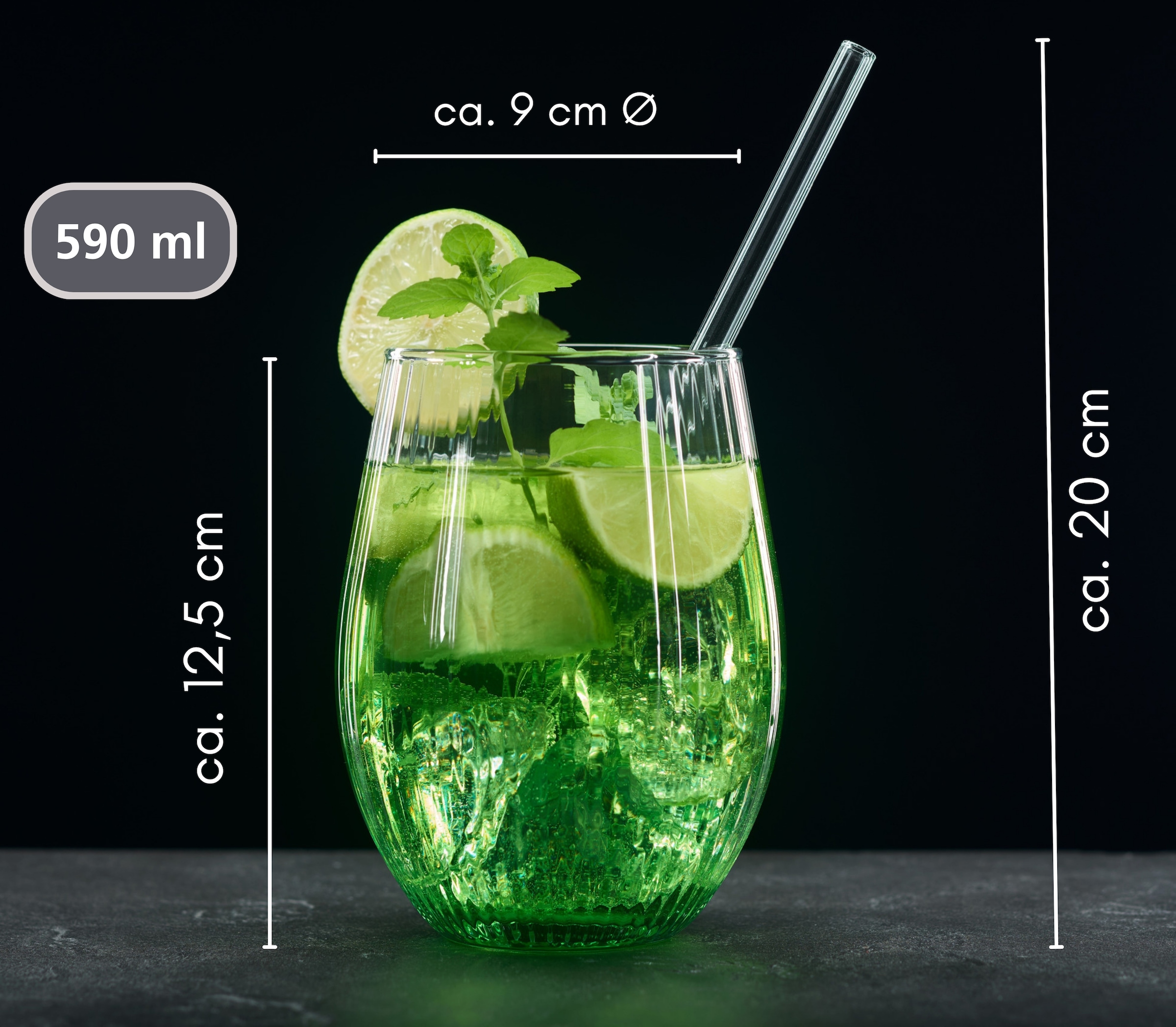 Ritzenhoff & Breker Gläser-Set »Spritz« inkl. Glas-Trinkhalme, 590 ml