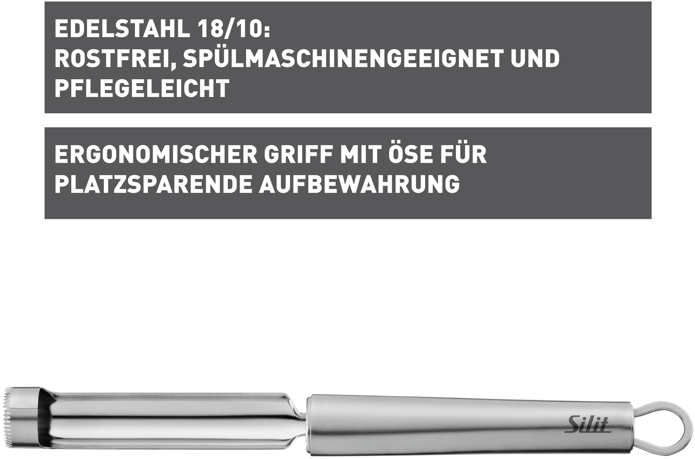 Silit Entkerner »Classic Line«, (1 tlg.), Apfelausstecher 25 cm, scharfe Zahnung, müheloses Entkernen
