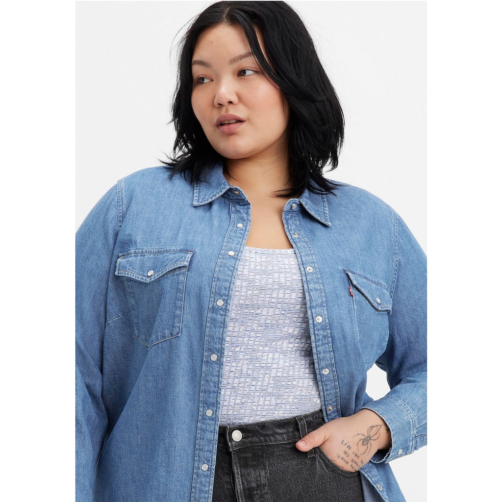 Levi's® Plus Jeansbluse »ESSENTIAL WESTERN«, mit zwei Brusttaschen und Druckknöpfen