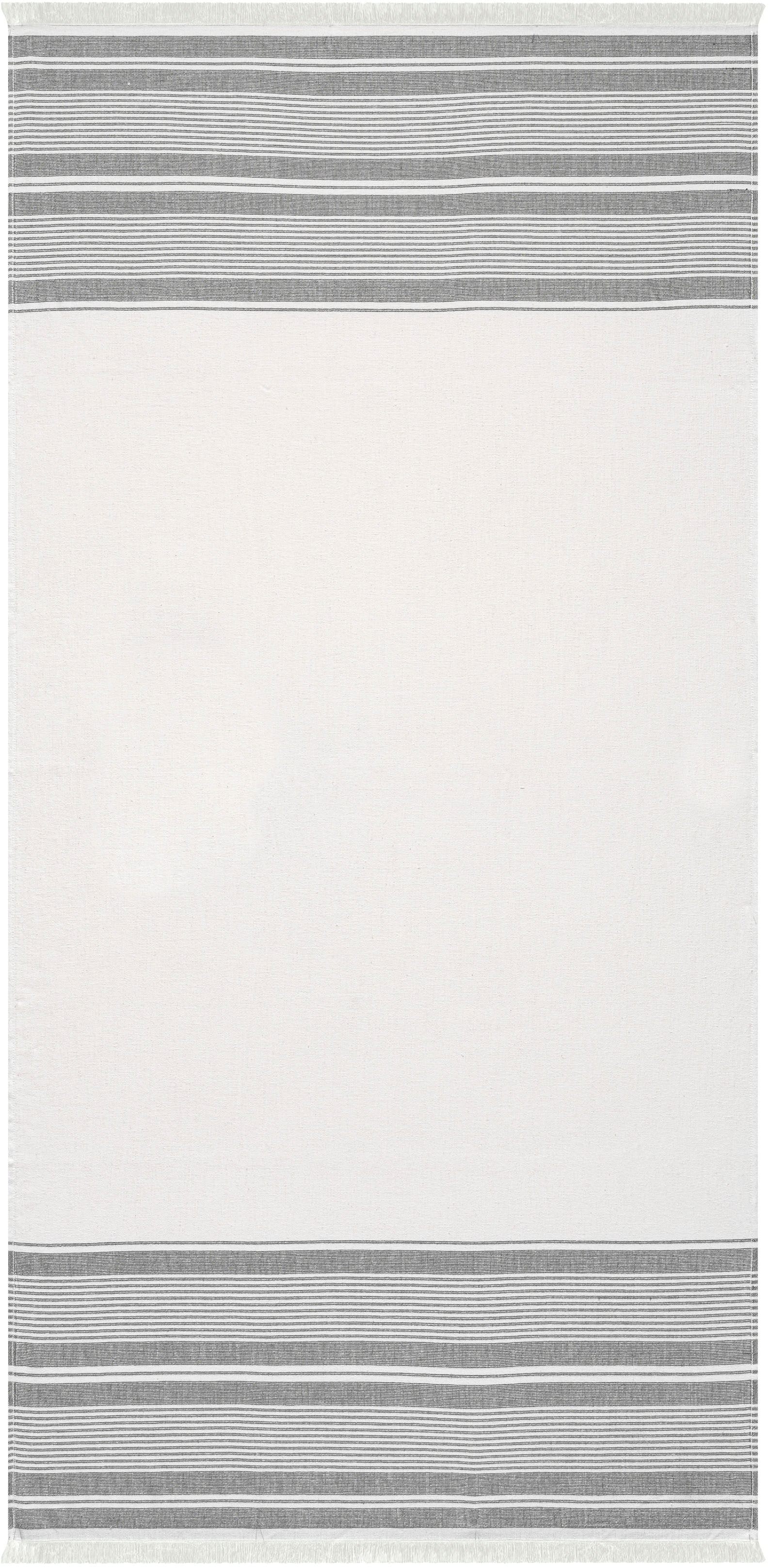 Strandtuch EGERIA, B:80cm L:180cm, grau, gewebte Ware, Baumwolle, Handtücher, "Pestemal", 80x180 cm, mit Fransen
