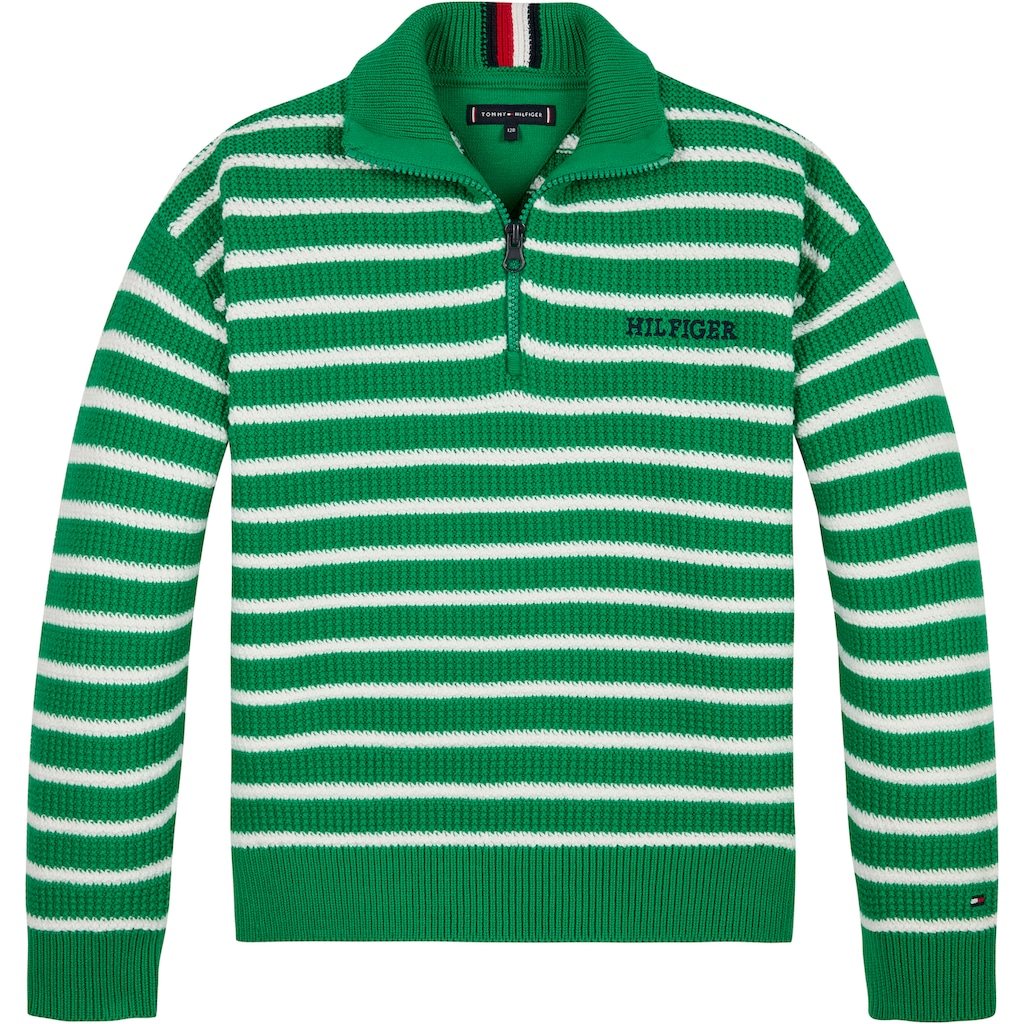 Tommy Hilfiger Strickpullover »HALF ZIP BRETON STRIPE SWEATER«