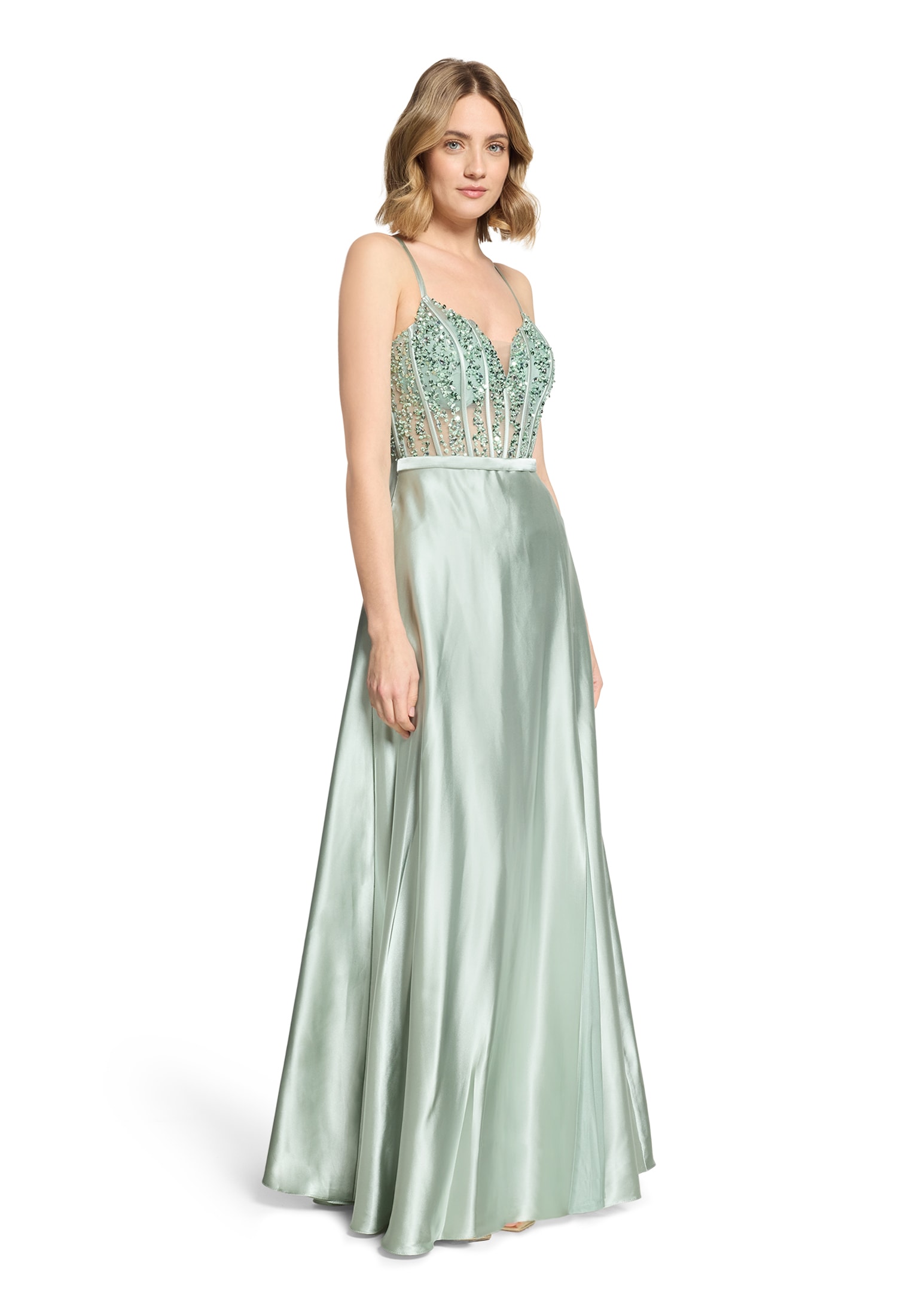 Vera Mont Abendkleid »Damen mit Stickerei« Nahttasche Glitzersteine