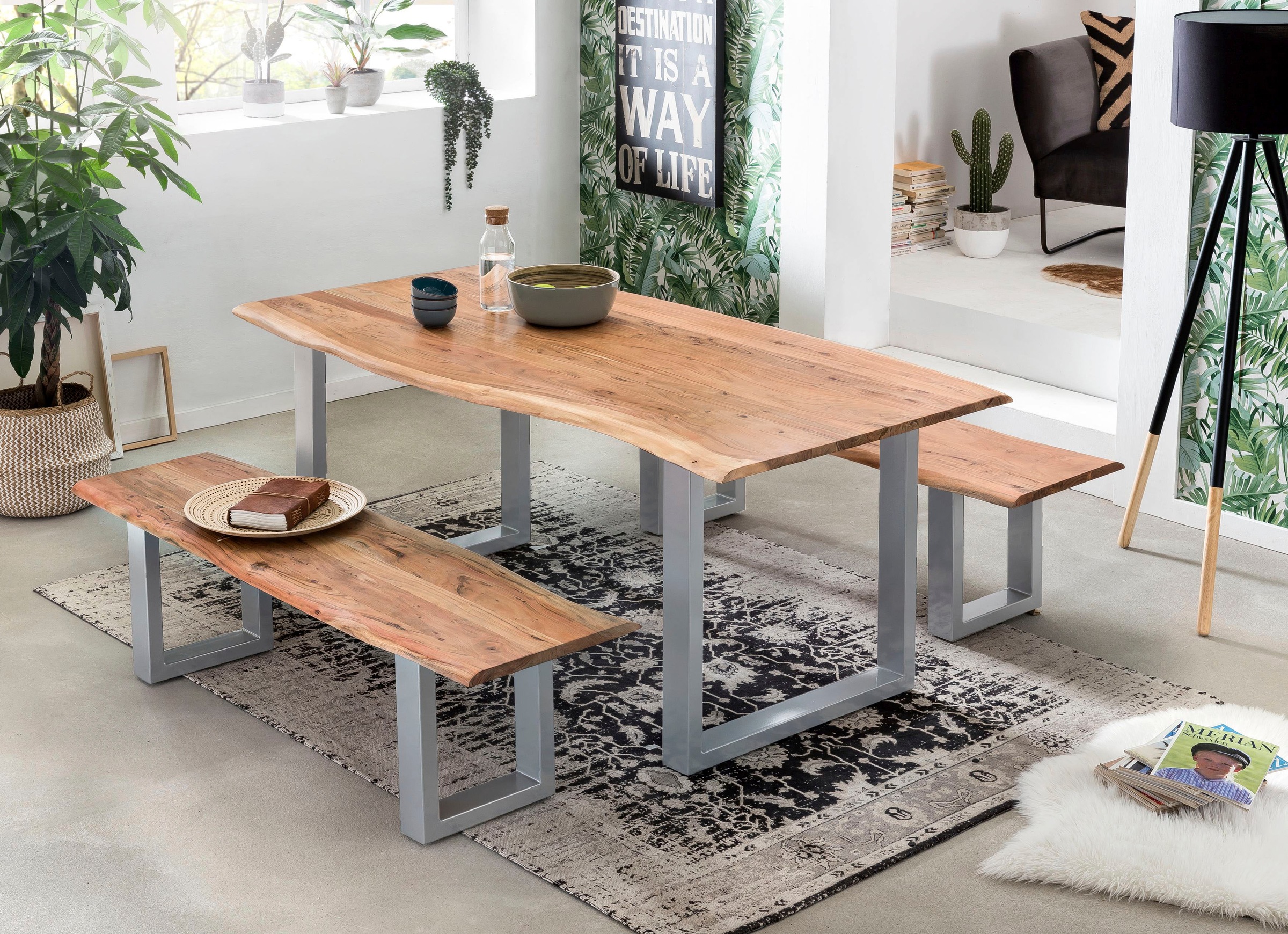 SIT Tops&Tables Dining Table Natural/Silver 220x100cm 3