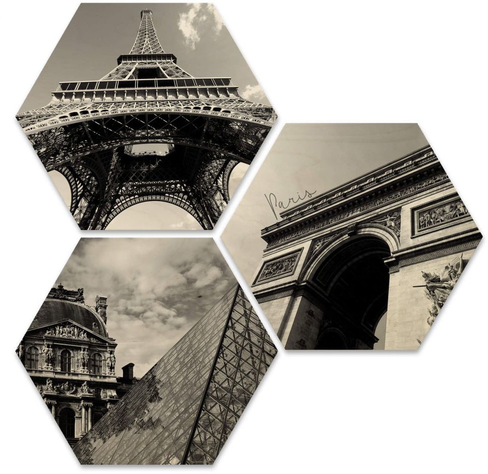 Wall-Art Mehrteilige Bilder 3 »Impression Collage«, Paris BAUR (Set, kaufen | St.) Stadt