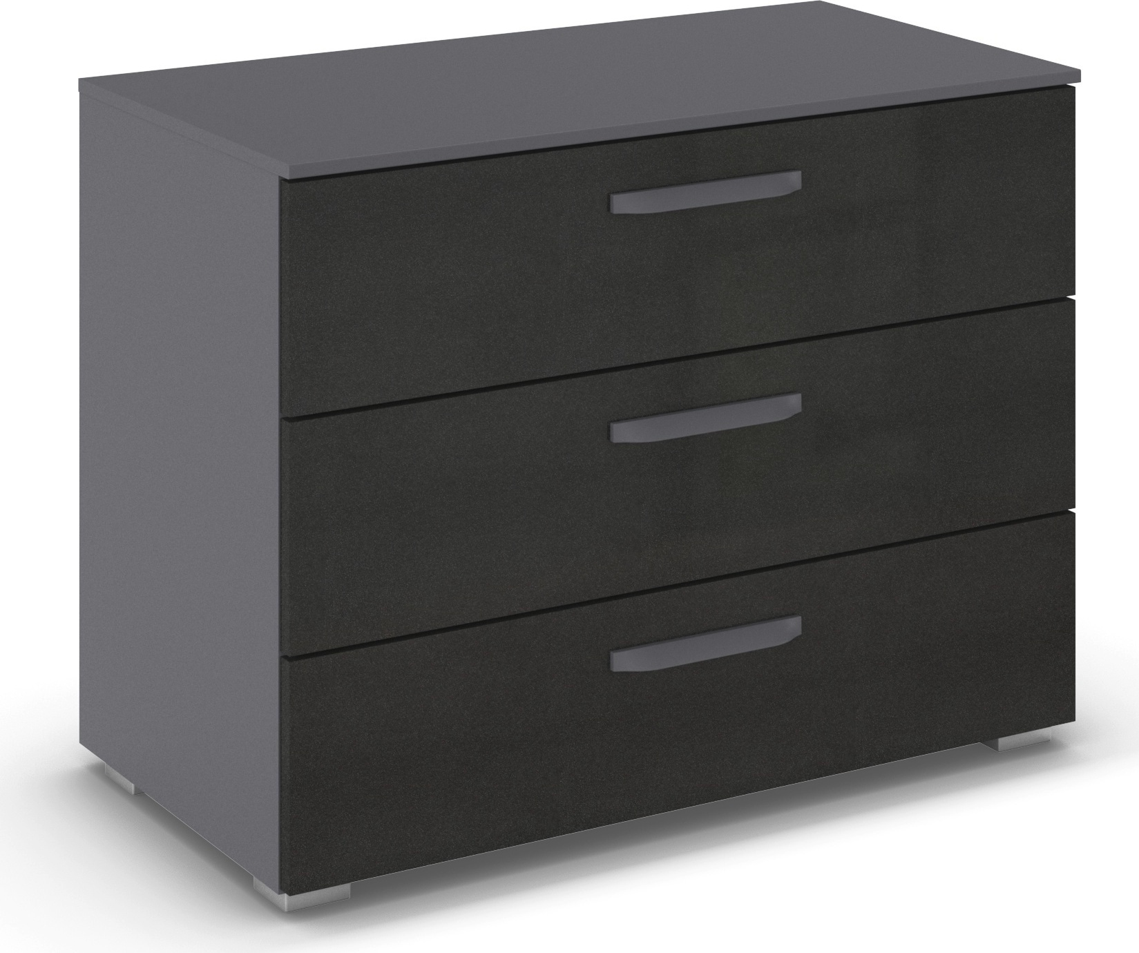 OTTO home Schubkastenkommode "Kommode Sideboard Schubladenkommode Schlafzimmerkommode OTELI" Breite 80 cm SOFT-CLOSE-FUNKTION, elegante Dekor- oder Hochglanzfront, mit 3 geräumigen Schubladen für viel Stauraum MADE IN GERMANY
