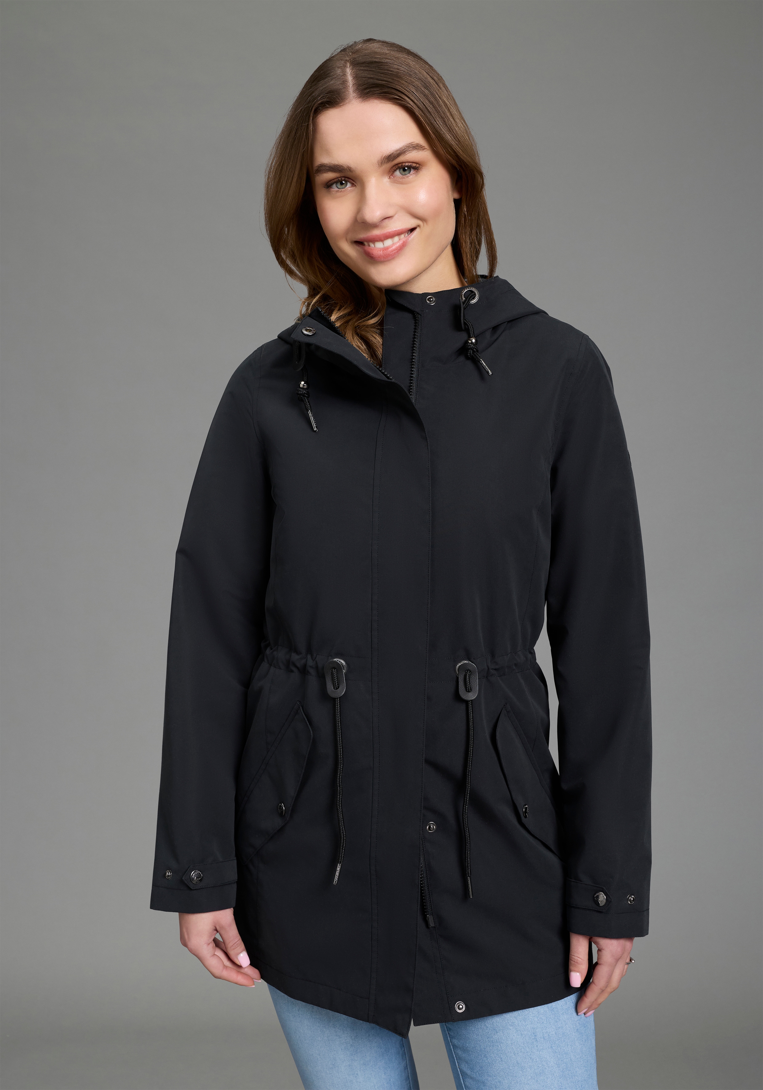KangaROOS Outdoorjacke mit Kapuze Übergangsjacke mit Kapuze und Kordelzug