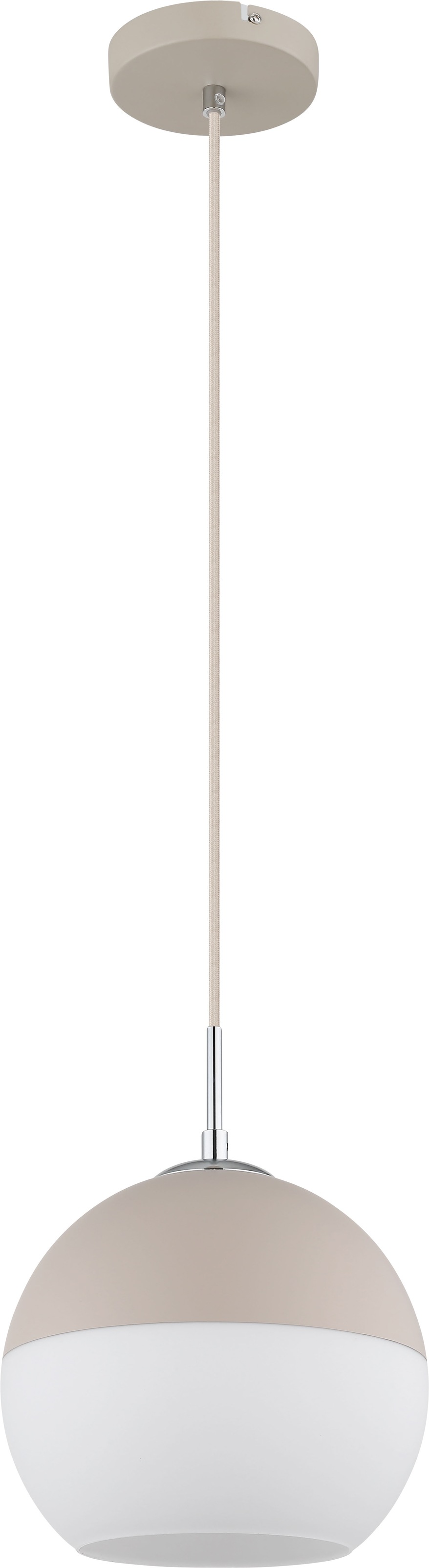 GLOBO LIGHTING Hängeleuchte »RAGUSA« E27 1 Stk. Chrom-Pendelleuchte sandfarben, Glaskugel, E27, höhenkürzbar