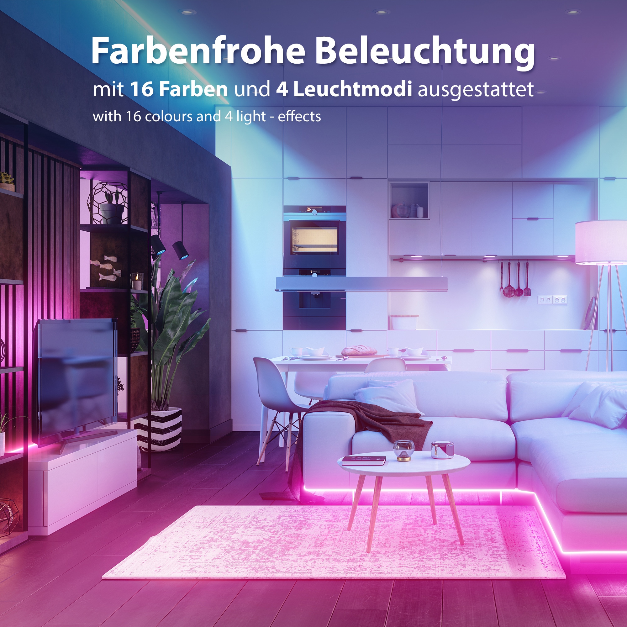 LED | Stripe, Innenbereich. Für B.K.Licht RGB-LED Watt, 5 Watt, Gesamt 24 150 Meter, Farbwechsler. IR RGB-LED inkl. Fernbedienung den und inkl. kaufen Flexband x 0,16 BAUR