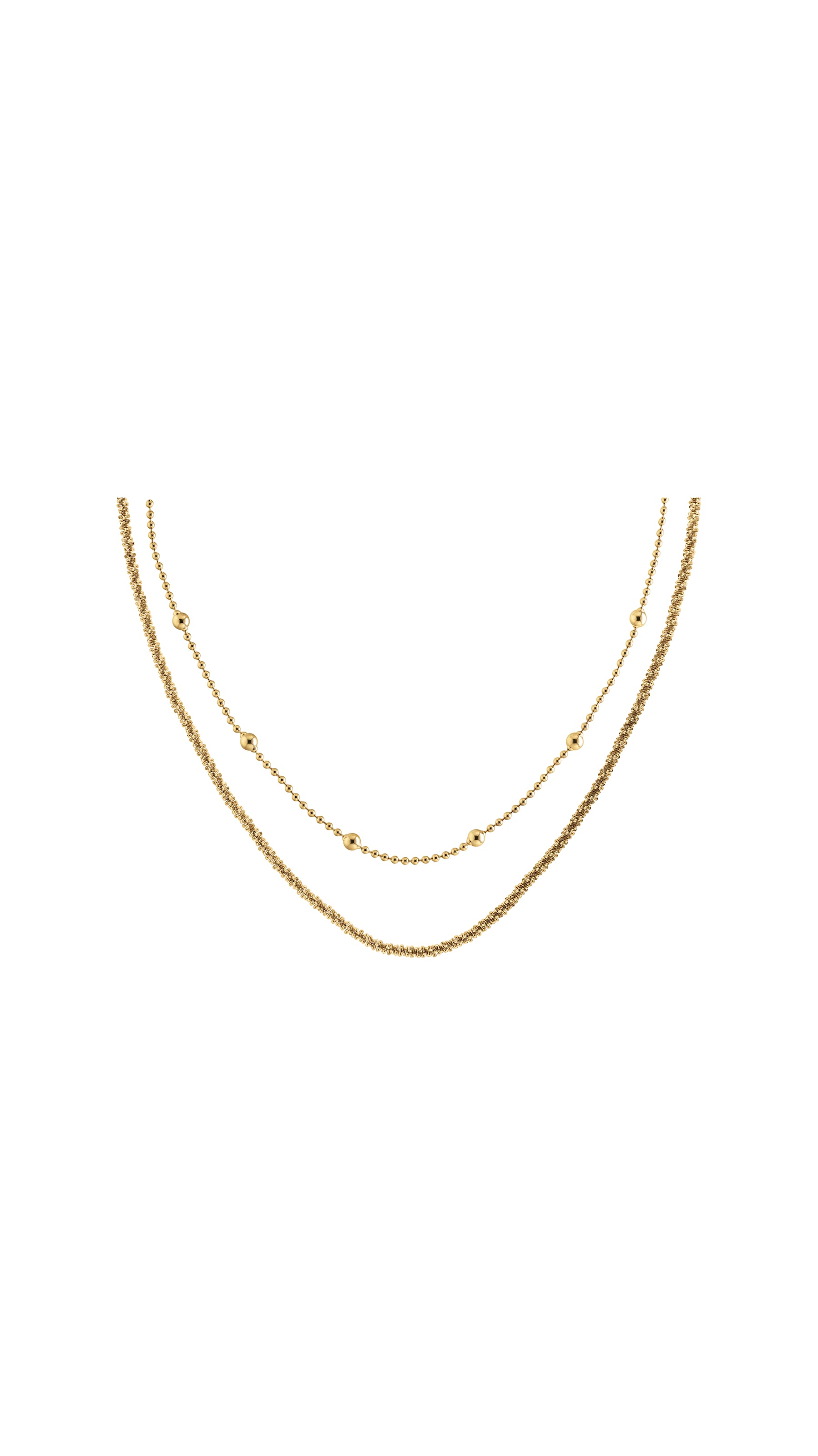 CALVIN KLEIN Damen Edelstahlketten-Set "CK LAYERED", Edelstahl, L: 45,5 B: 4mmgelbgoldfarben, Edelstahl, B:4mm, Halsketten