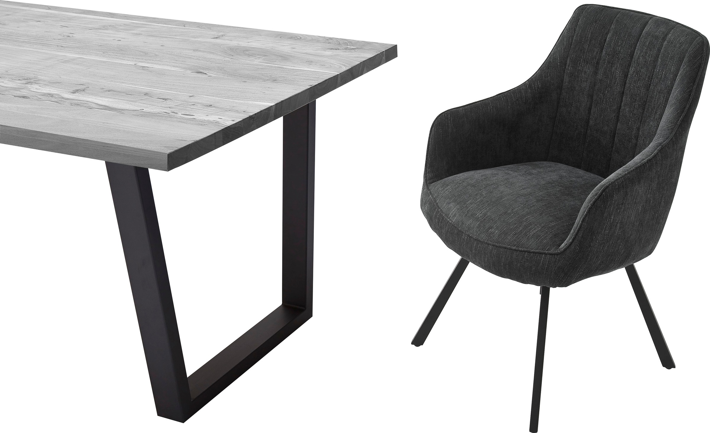MCA furniture Esszimmerstuhl »Sassello«, (Set), 2 St., Stuhl 180°drehbar mit Nivellierung, Stoffbezug, belastbar bis 120 kg