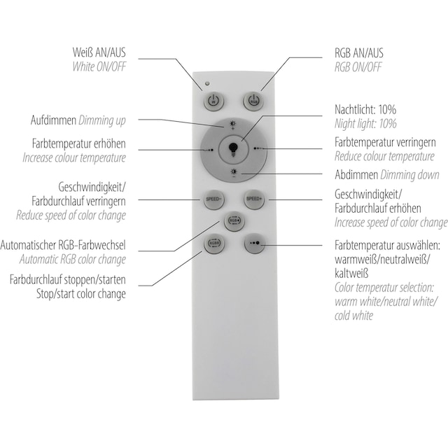 my home LED Stehlampe »Luan«, 2 flammig-flammig, Downlight: 2700-5000K,  Sidelight: Rainbow-RGB, Infrarot-Fernbed. inkl. | BAUR