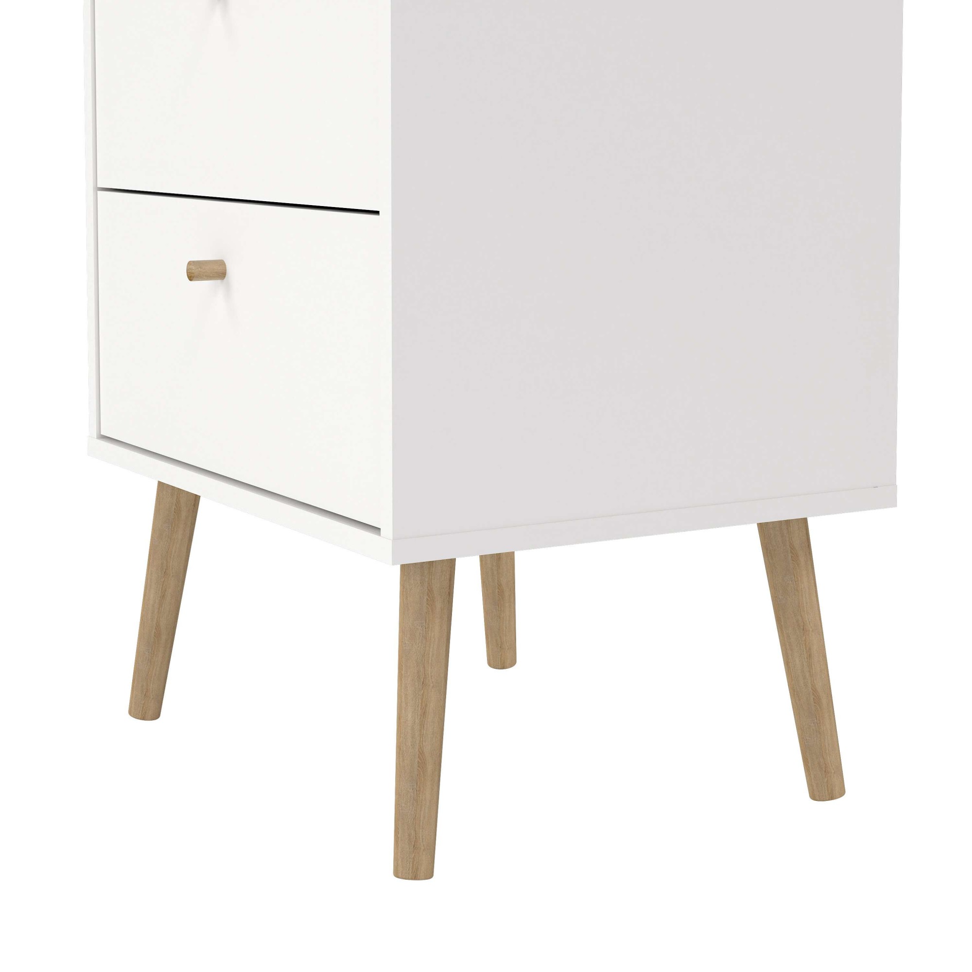 andas Highboard »Bodo, Hochkommode, Aufbewahrung, Stauraum«, mit 5 Schubladen, Beine und Griffe aus Echtholz, Breite 50 cm