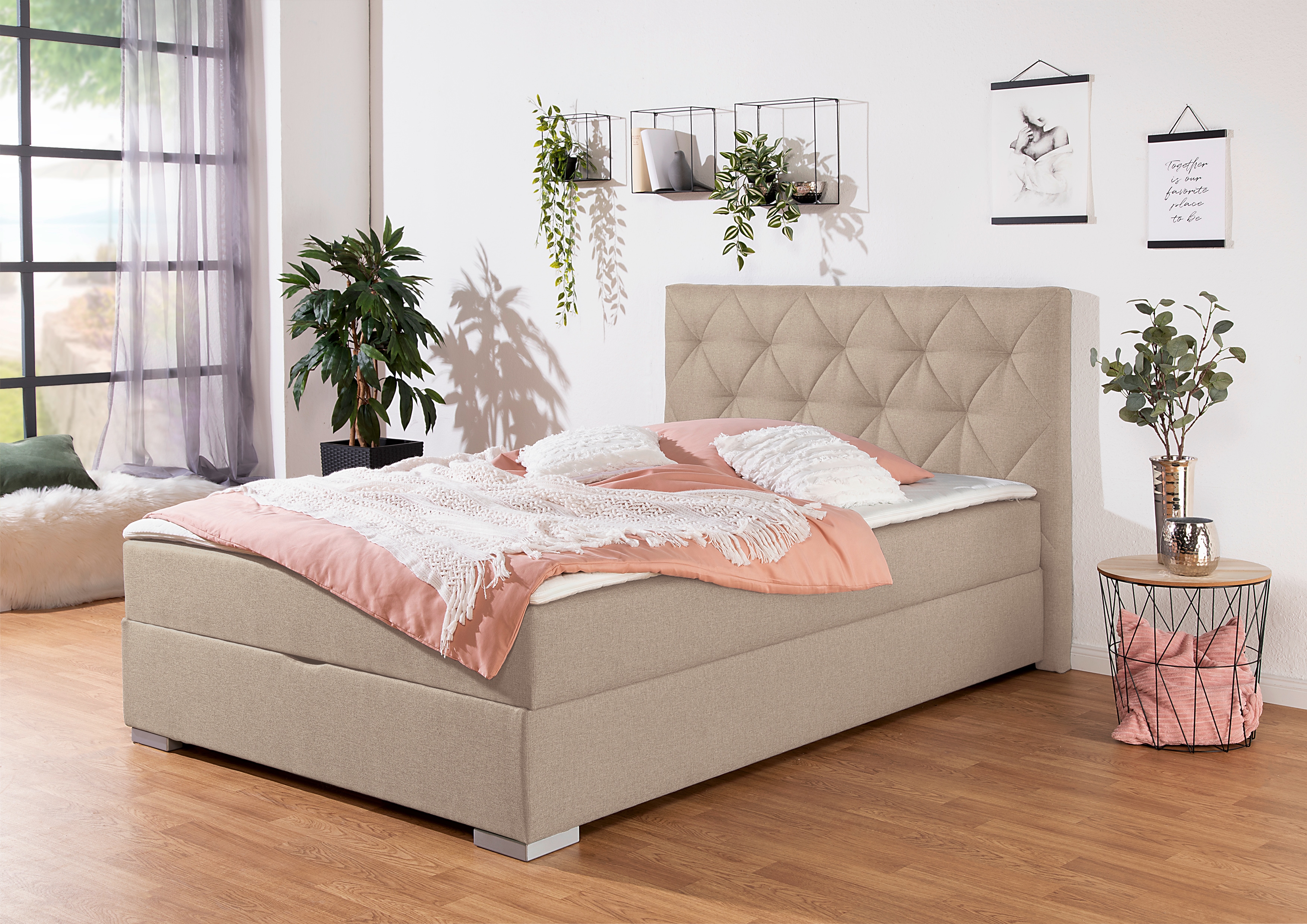 Home affaire Boxbett "Tynan" wahlweise mit Bettkasten, in H2, H3 & H4 erhältilich