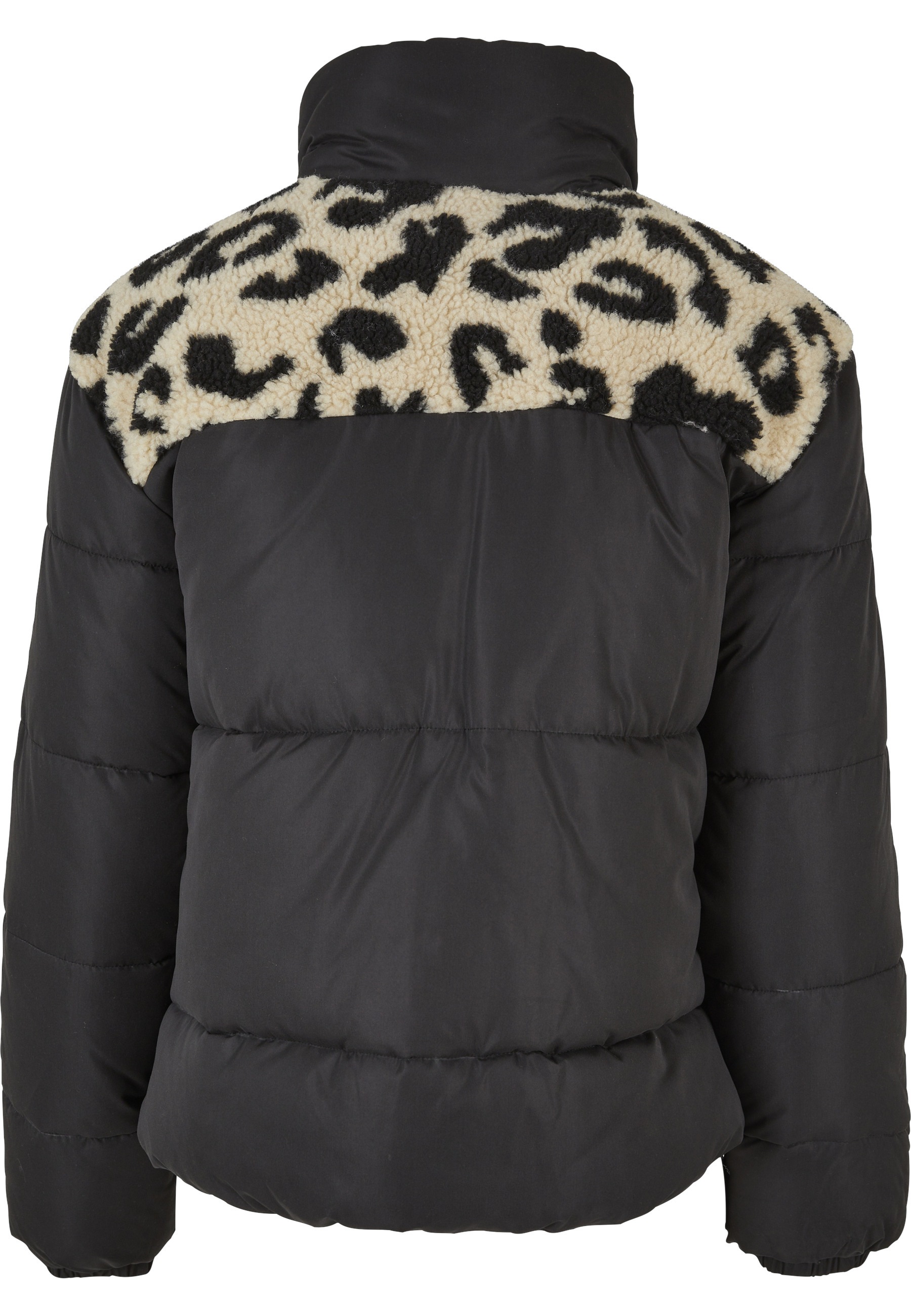 URBAN CLASSICS Winterjacke »Urban Classics Damen Ladies AOP Sherpa Mixed Puffer Jacket« 1 Stk. tlg. ohne Kapuze