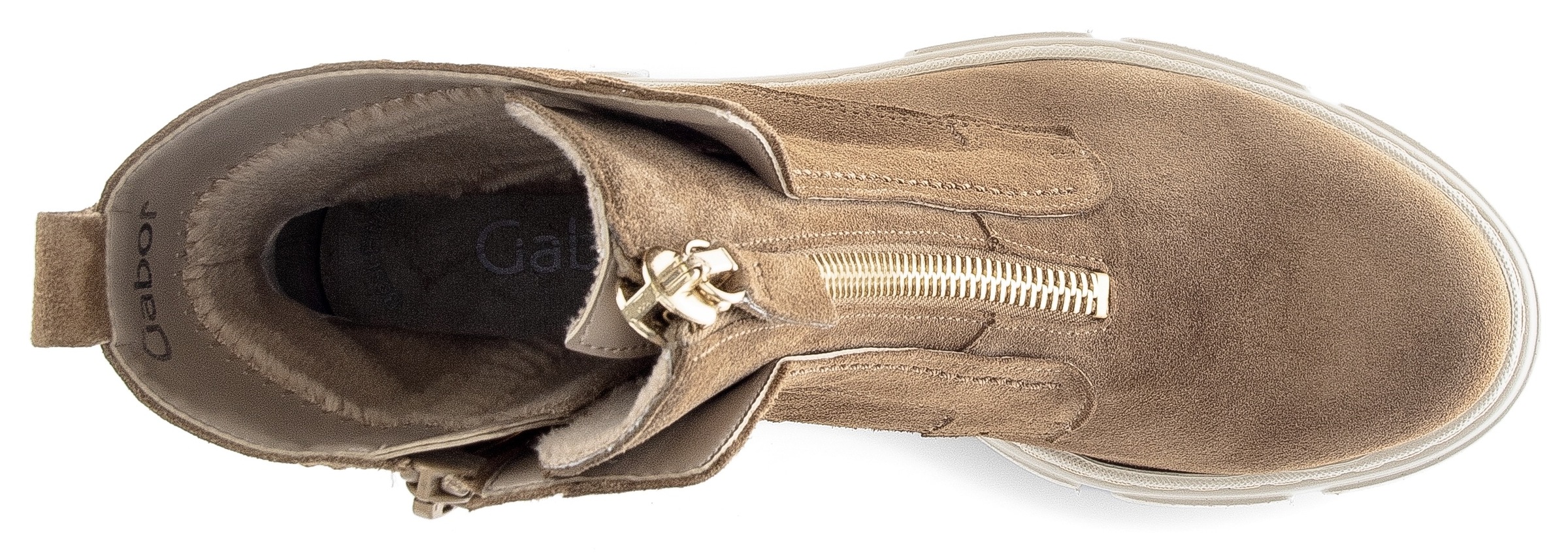 Gabor Stiefelette, Plateau, Boots mit goldfarbenem Front-Reißverschluss