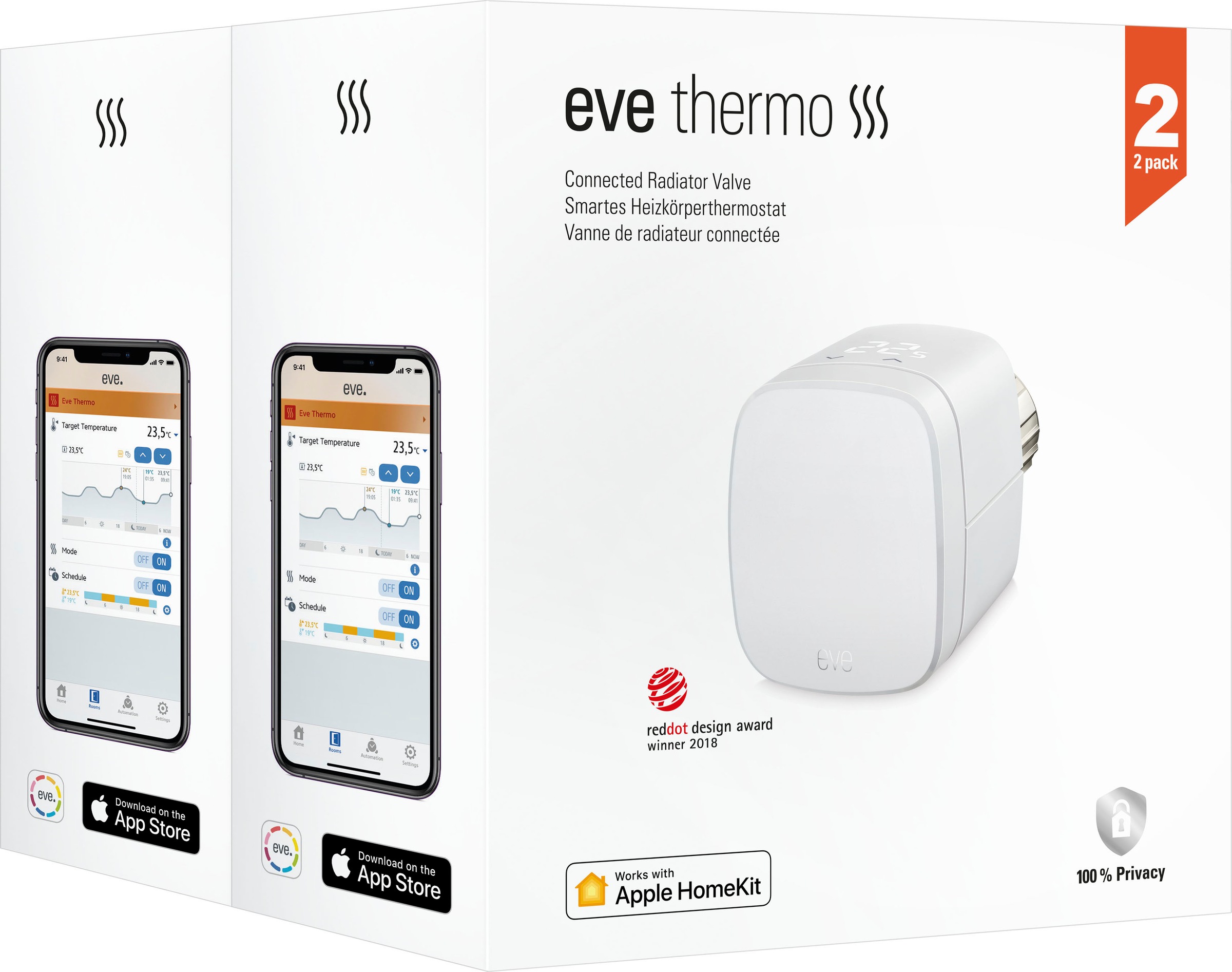 EVE Heizkörperthermostat »Thermo 2020 2-er Pack«