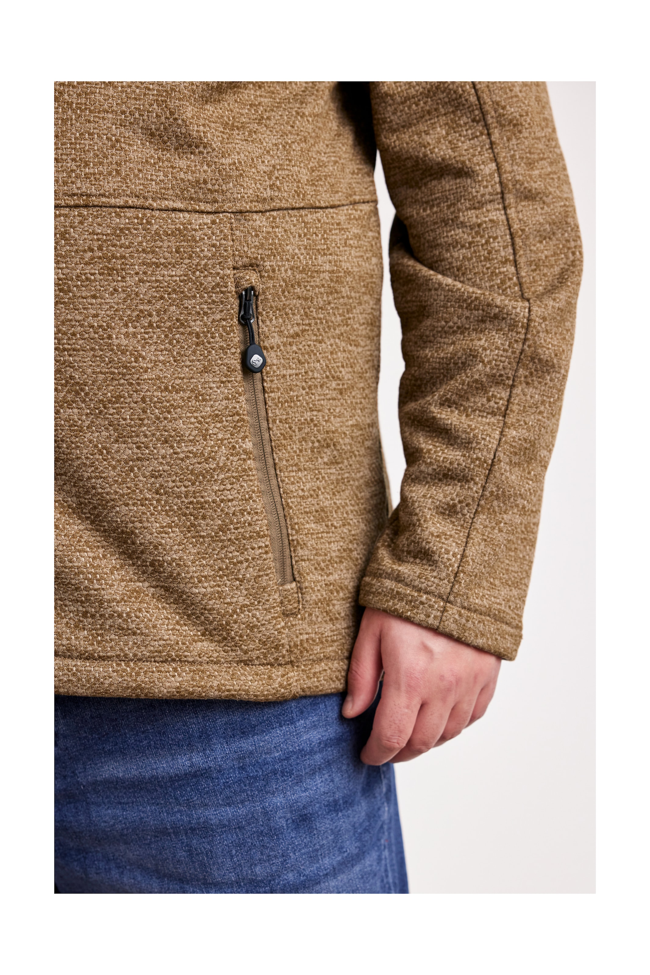 STOY Fleecejacke »STS 6 MN KNTFLC JCKT«, Leichte Strickfleecejacke mit 4-Wege-Stretch und 2-Wege-Reißverschluss
