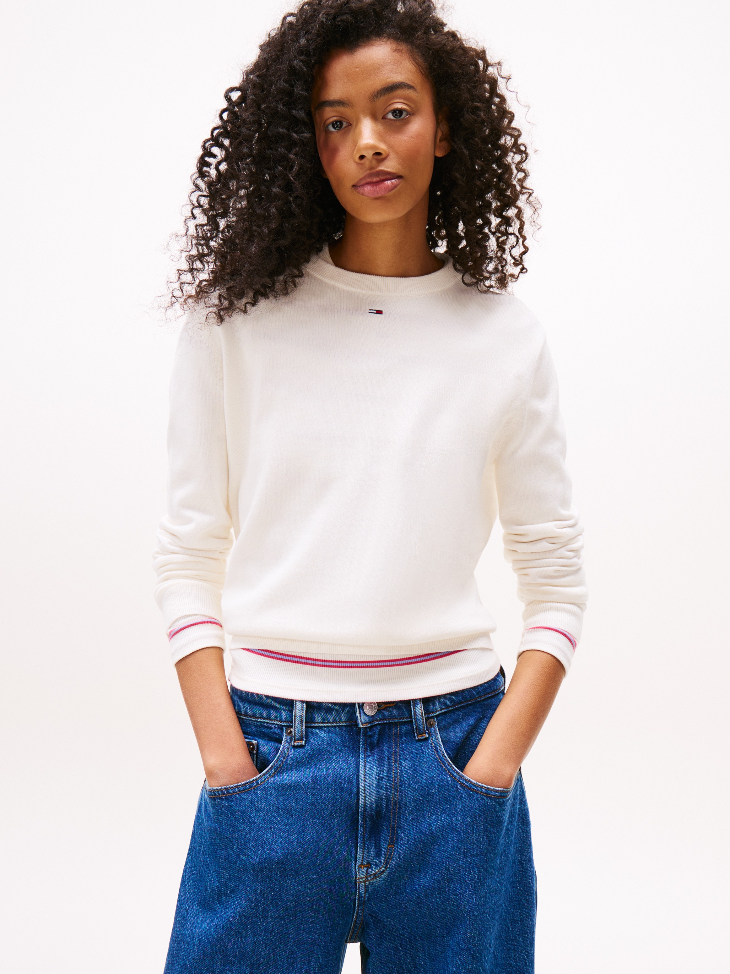 Tommy Jeans Strickpullover "TJW ESSENTIAL CREW SWEATER EXT" günstig online kaufen