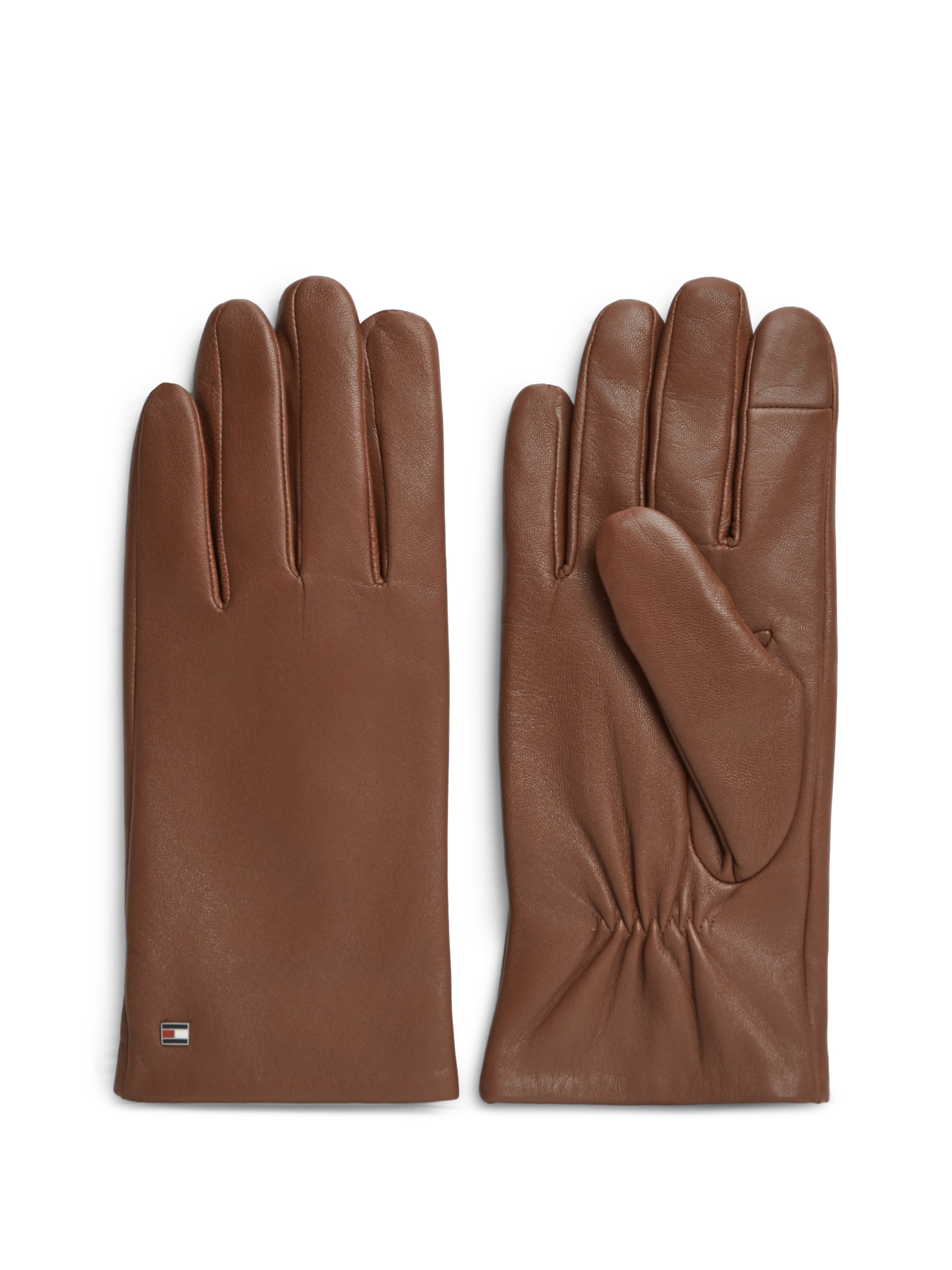 Tommy Hilfiger Lederhandschuhe "ESSENTIAL FLAG LEATHER GLOVES" mit Tommy Hilfiger Flagge