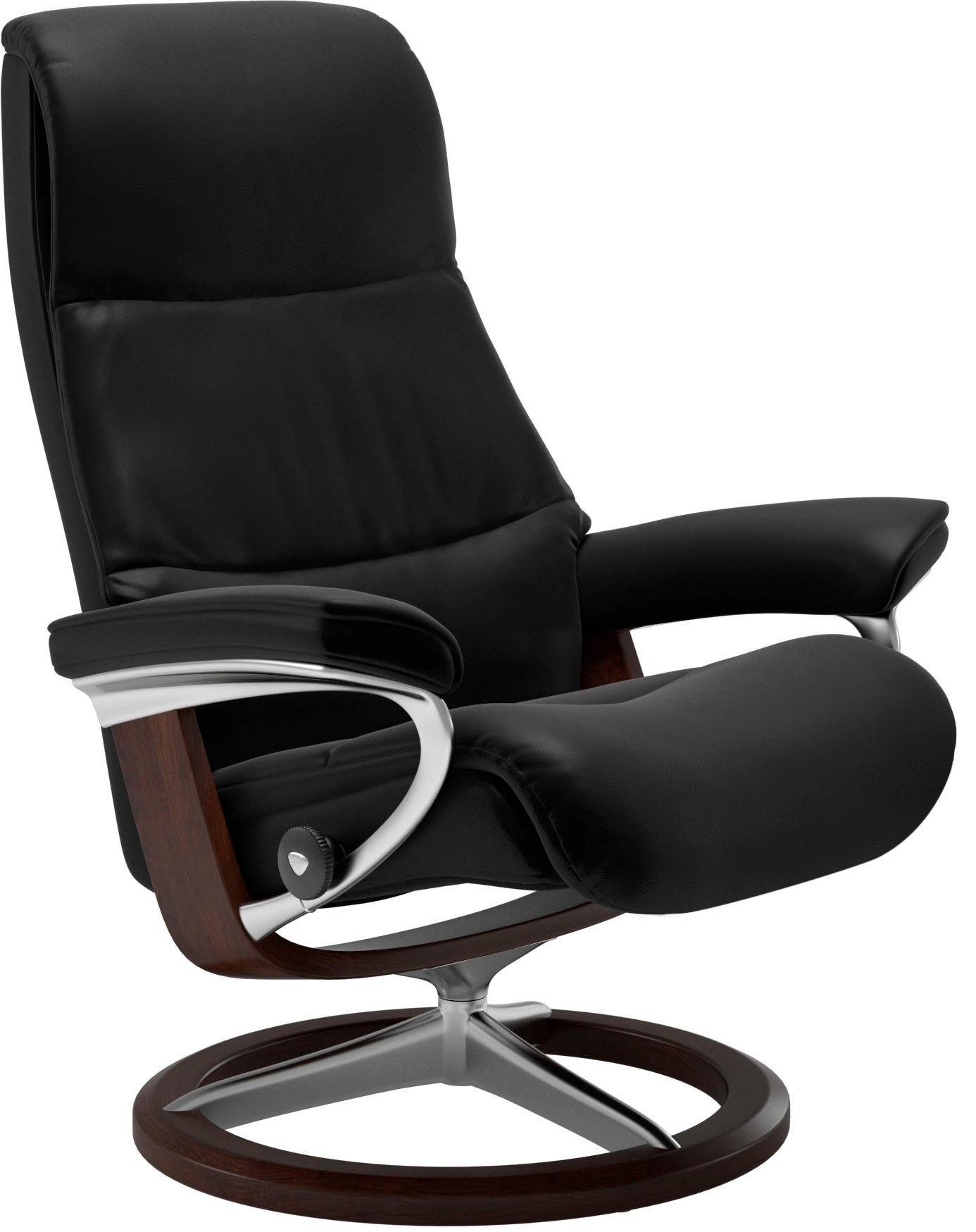 Stressless® Relaxsessel »View«, (Set, Relaxsessel mit Hocker), mit Signature Base, Größe S,Gestell Braun