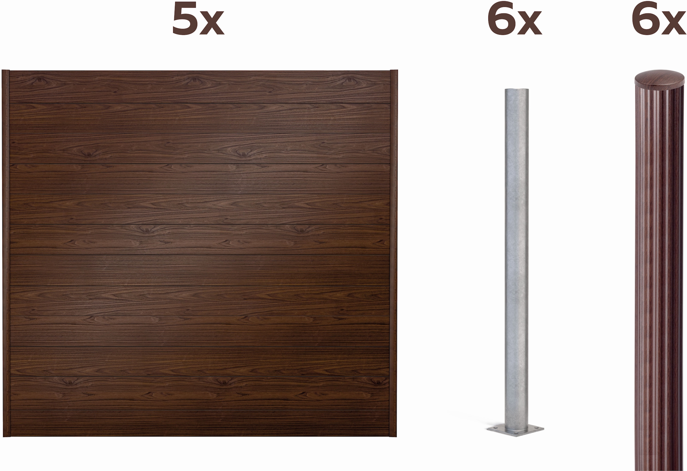 Alberts Dichtzaun "Palitio, Profilhöhe 150 mm" Aluminium, verschiedene Dekore und Längen