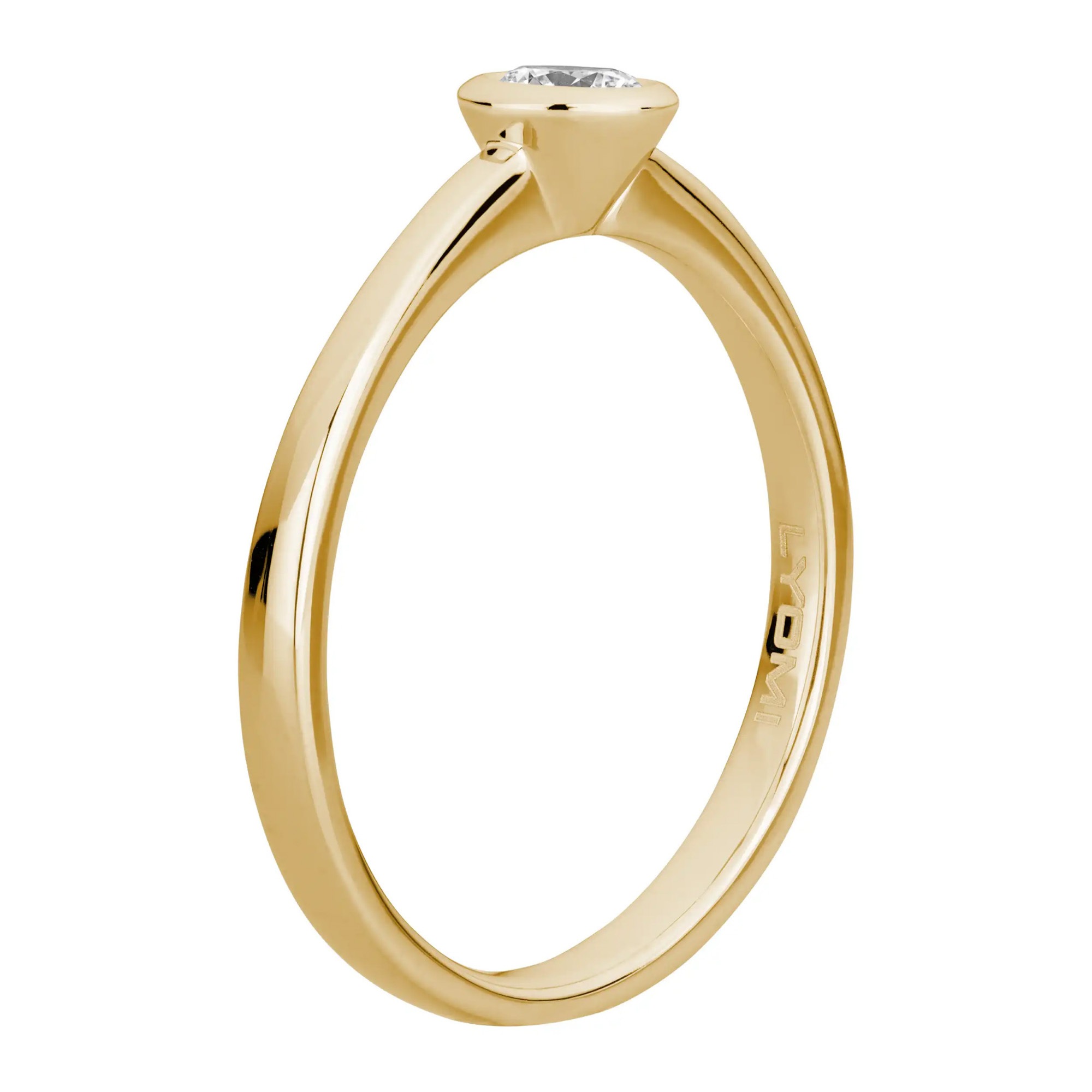LYOMI Fingerring »585/- Gelbgold 1 synth. Diam. 0,20 ct.«