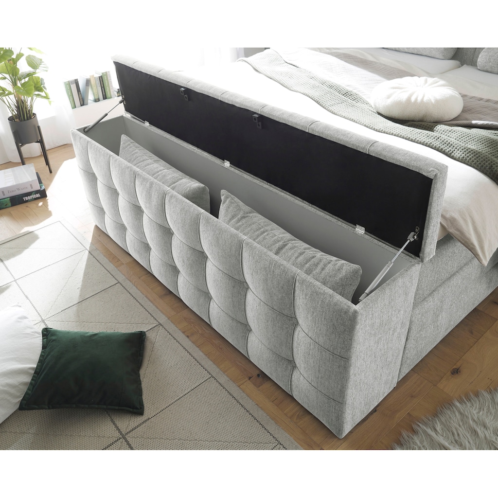 ED EXCITING DESIGN Boxspringbett »Managua«, (6 St.), Motor, harte Seite mit Kokosmatte, weiche Seite mit Filzabdeckung